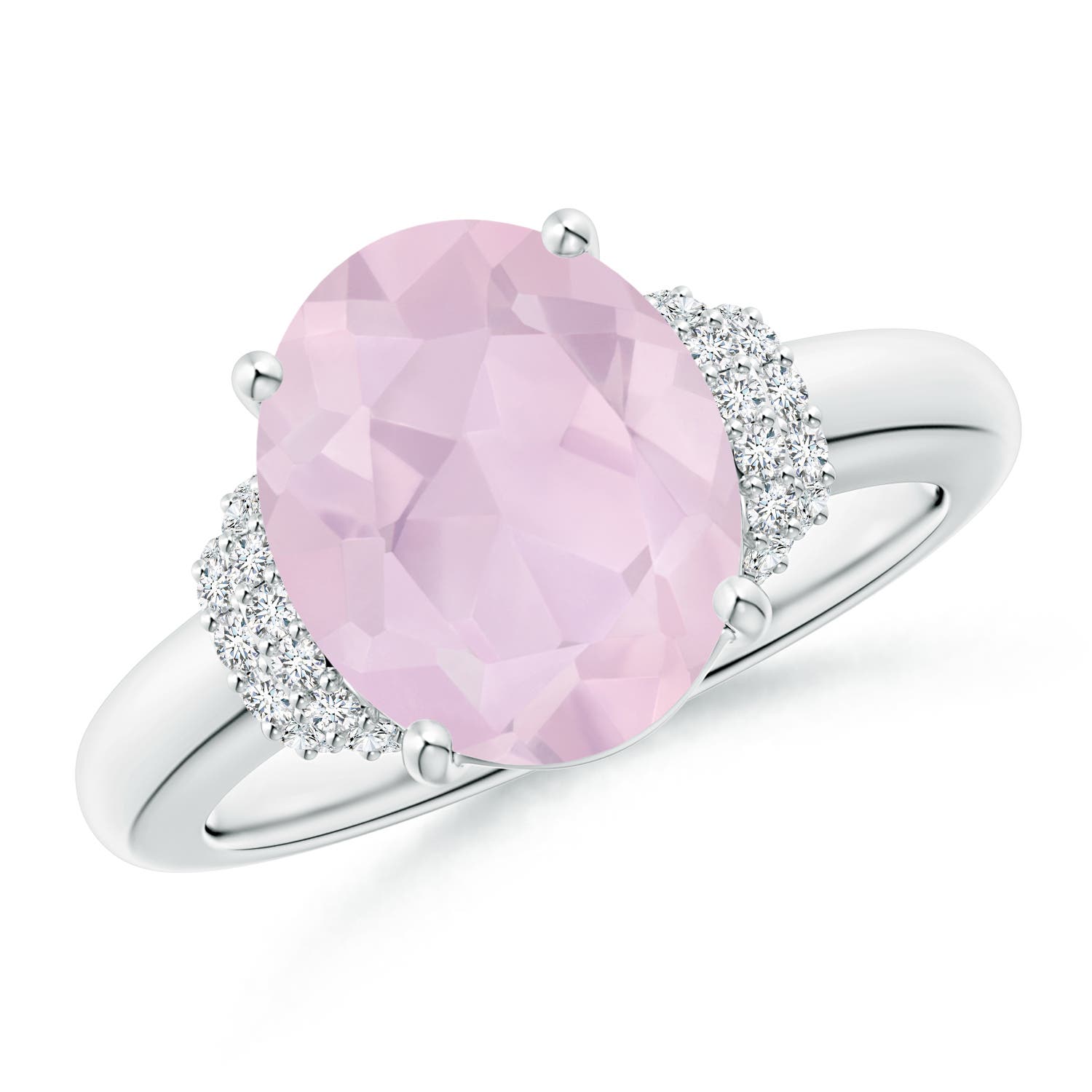 AA - Rose Quartz / 3.45 CT / 14 KT White Gold