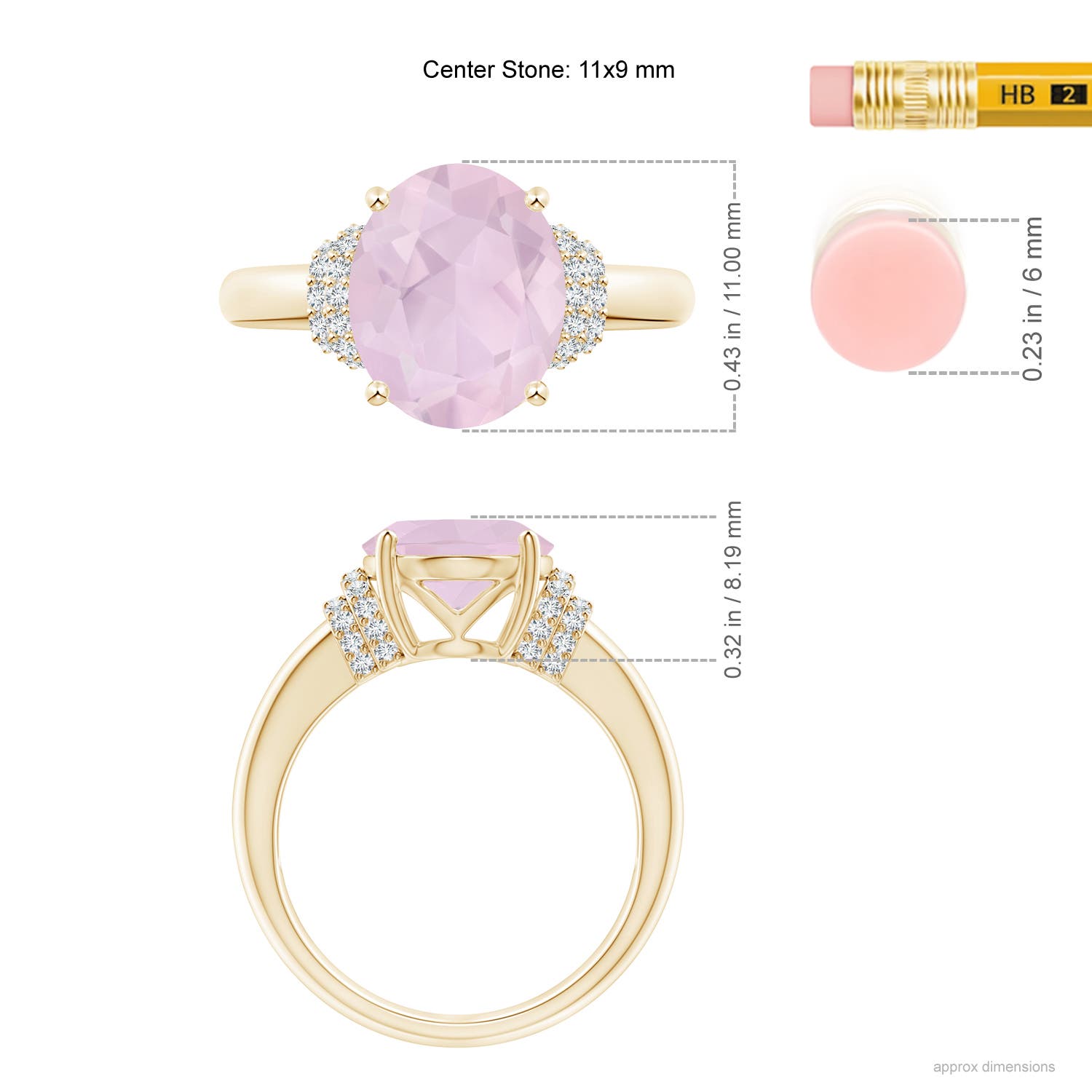 AA - Rose Quartz / 3.45 CT / 14 KT Yellow Gold