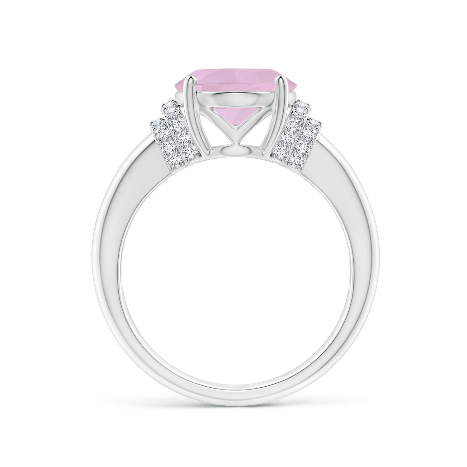 AAA - Rose Quartz / 3.45 CT / 14 KT White Gold