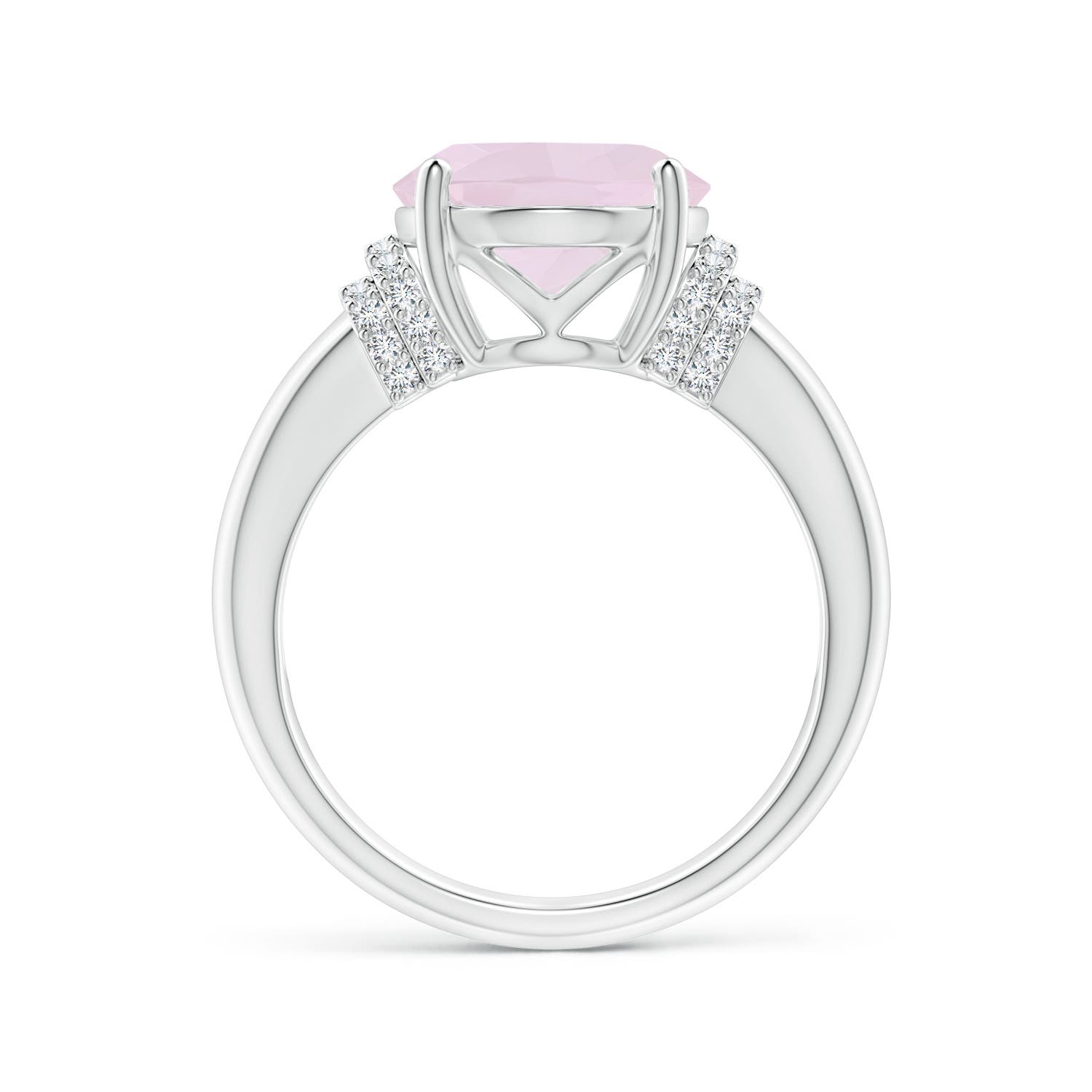 A - Rose Quartz / 4.04 CT / 14 KT White Gold