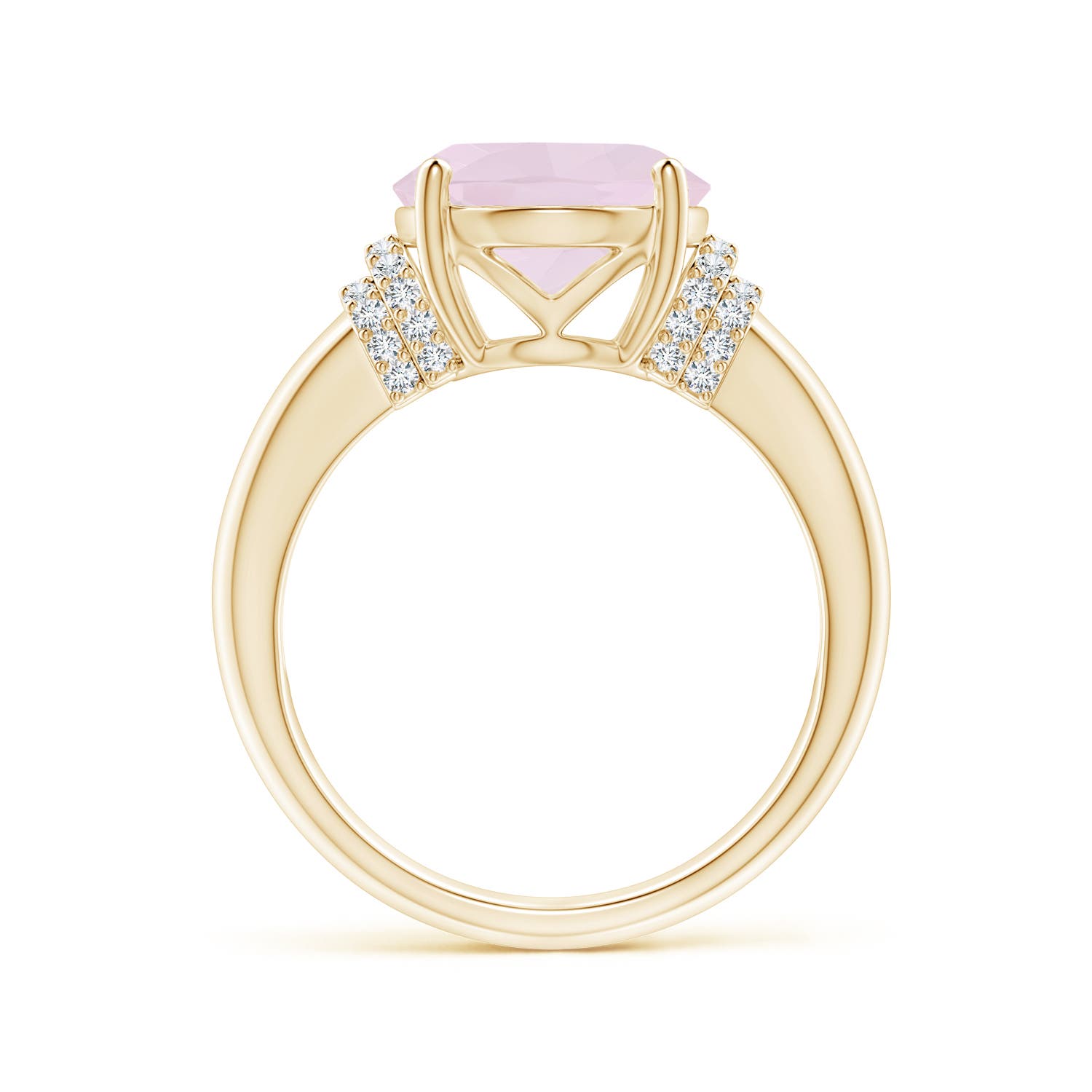 A - Rose Quartz / 4.04 CT / 14 KT Yellow Gold