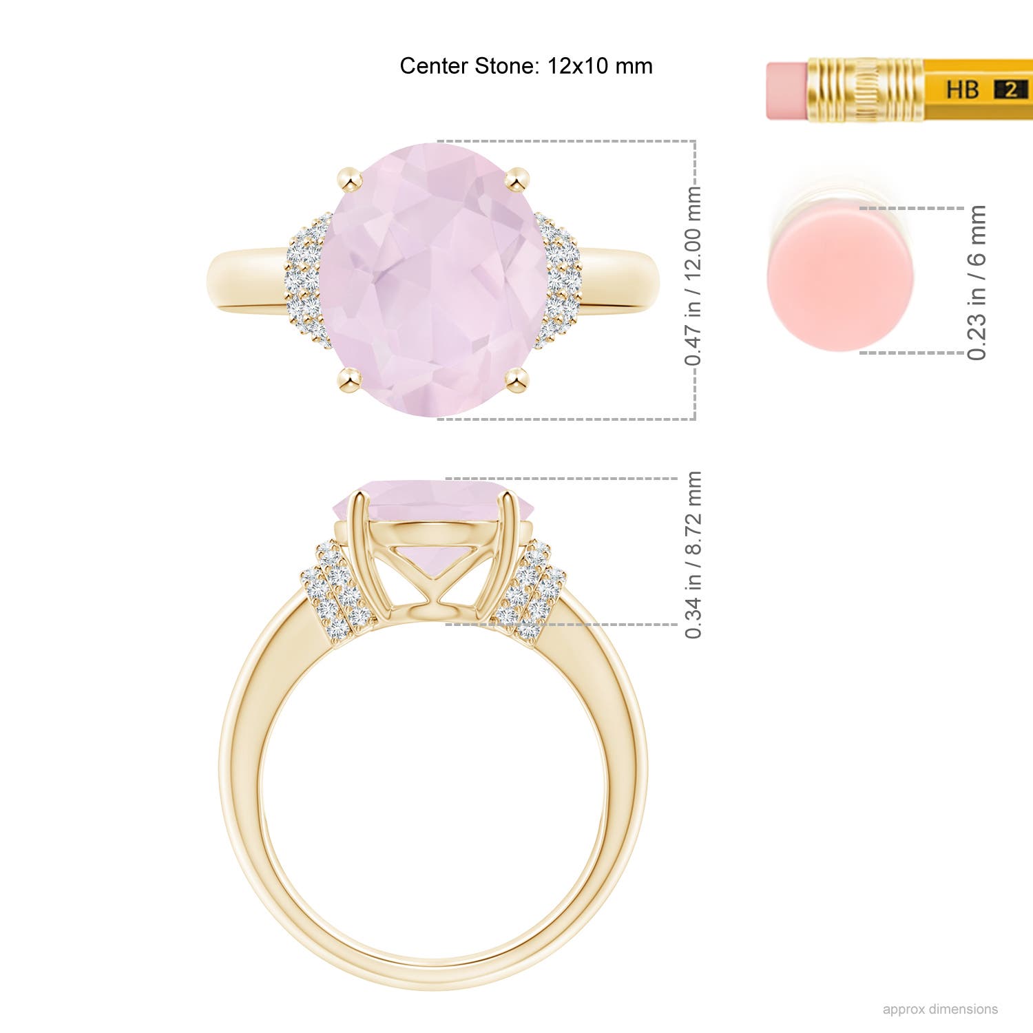 A - Rose Quartz / 4.04 CT / 14 KT Yellow Gold