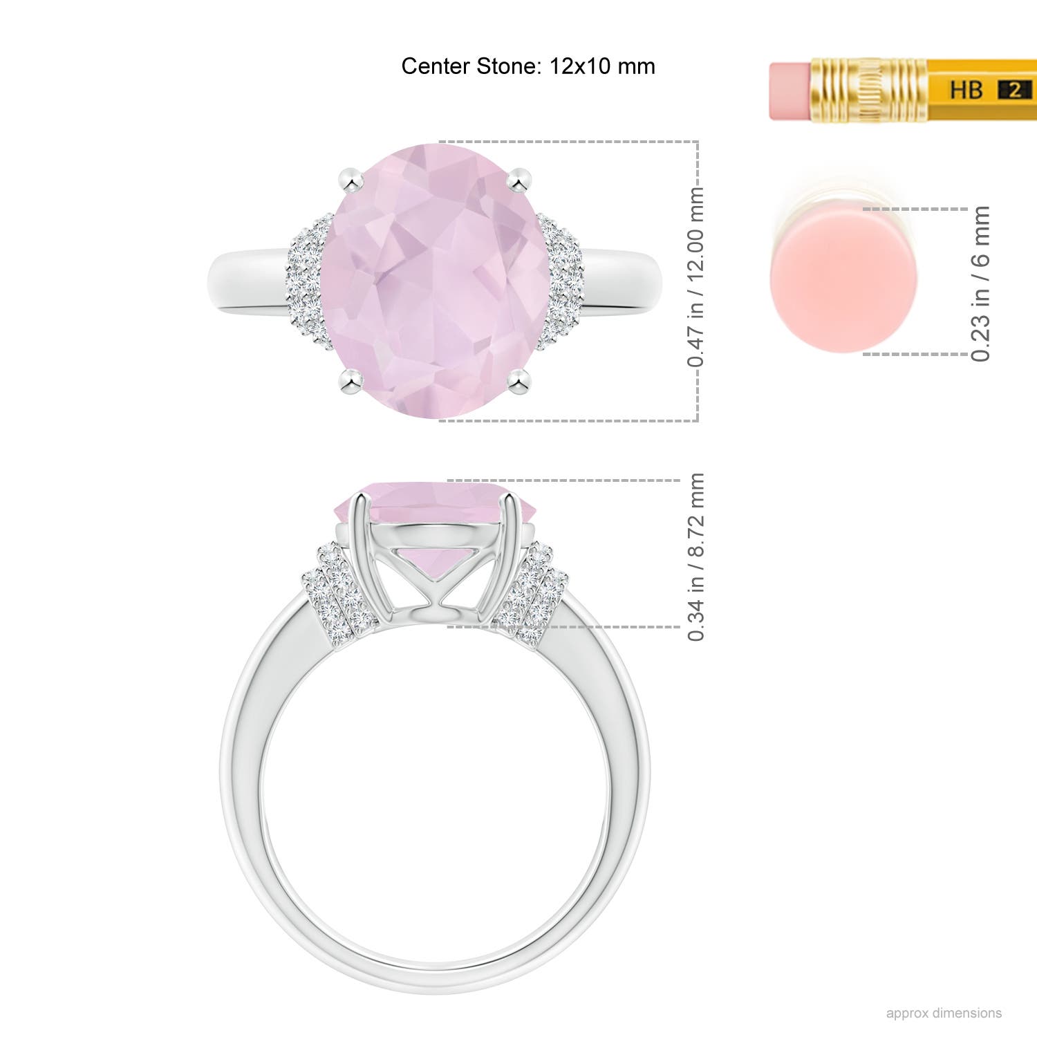 AA - Rose Quartz / 4.04 CT / 14 KT White Gold