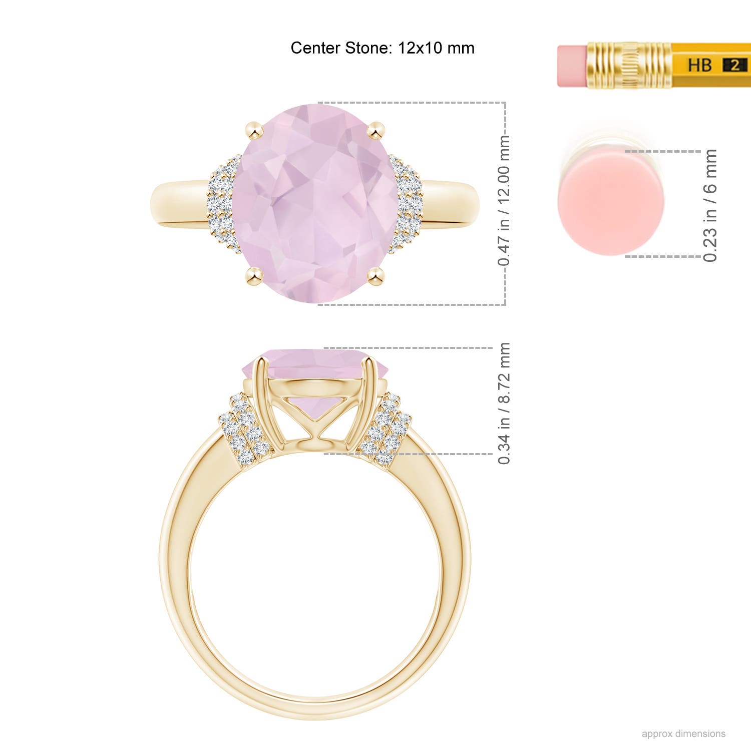 AA - Rose Quartz / 4.04 CT / 14 KT Yellow Gold