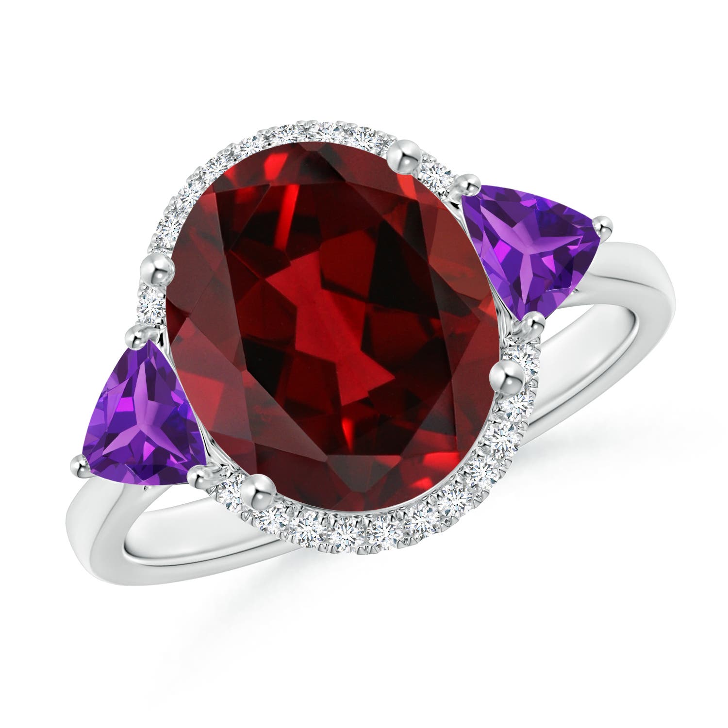 AAAA - Garnet / 4.71 CT / 14 KT White Gold