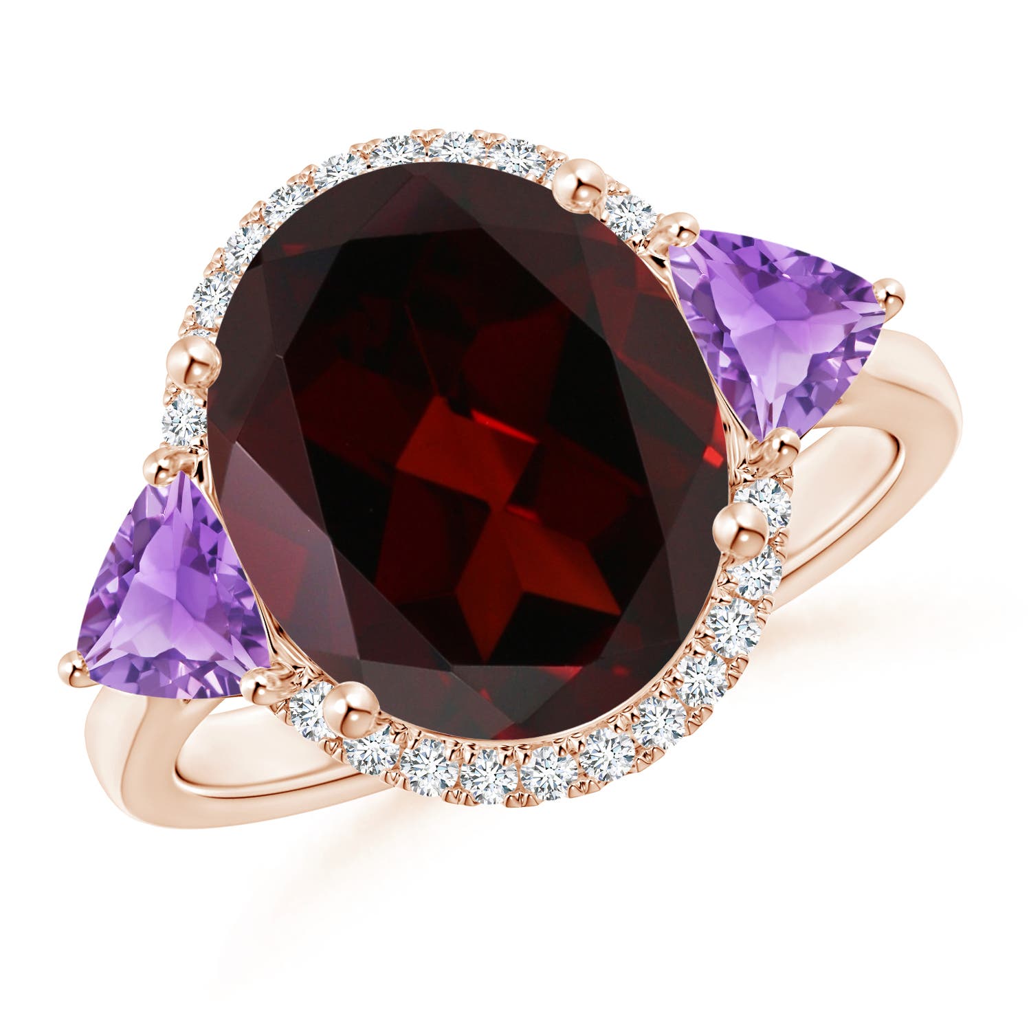 A - Garnet / 6.08 CT / 14 KT Rose Gold