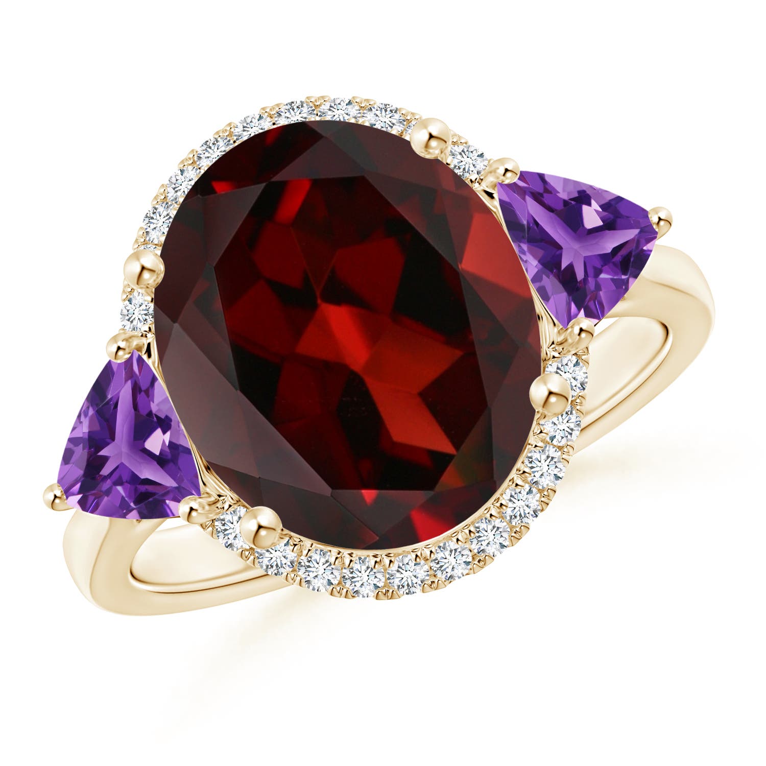 AAA - Garnet / 6.08 CT / 14 KT Yellow Gold