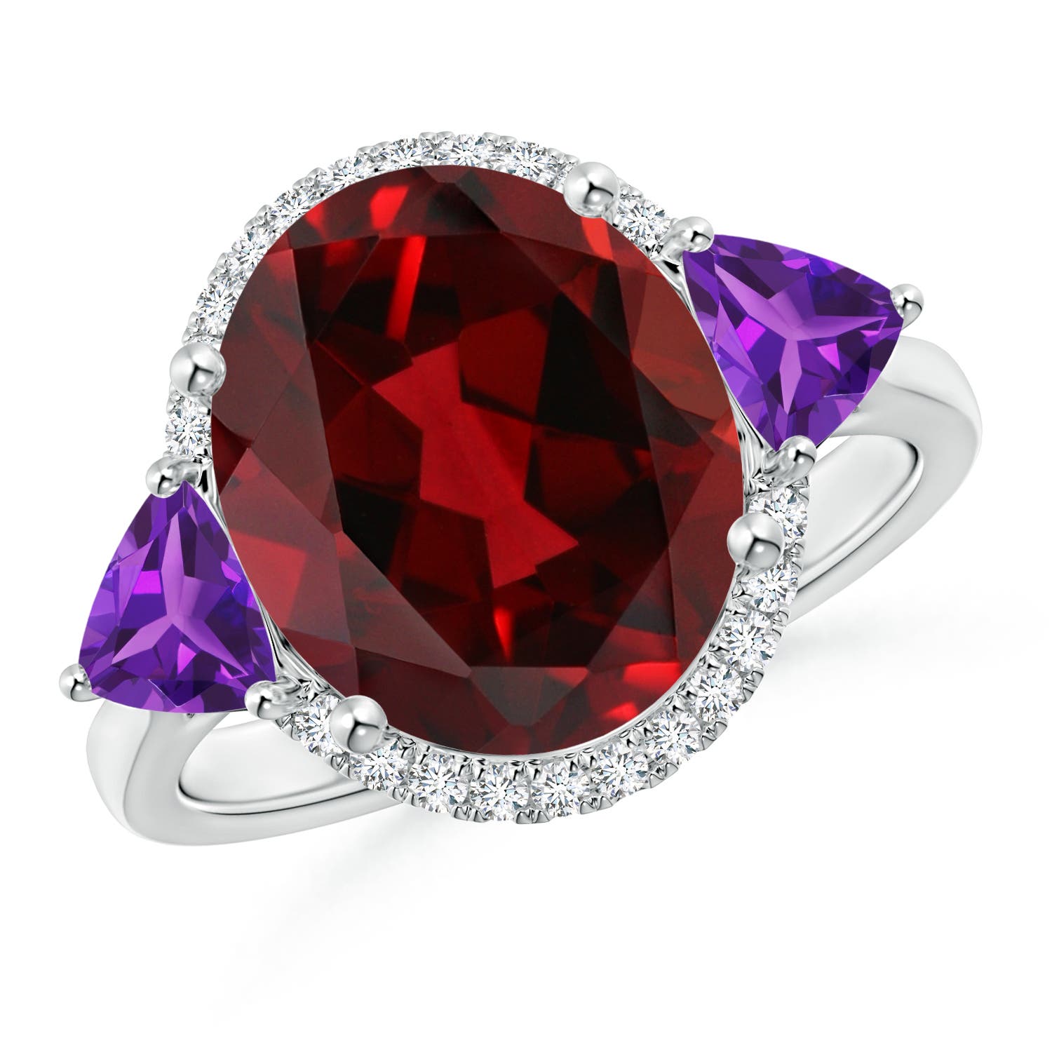 AAAA - Garnet / 6.08 CT / 14 KT White Gold