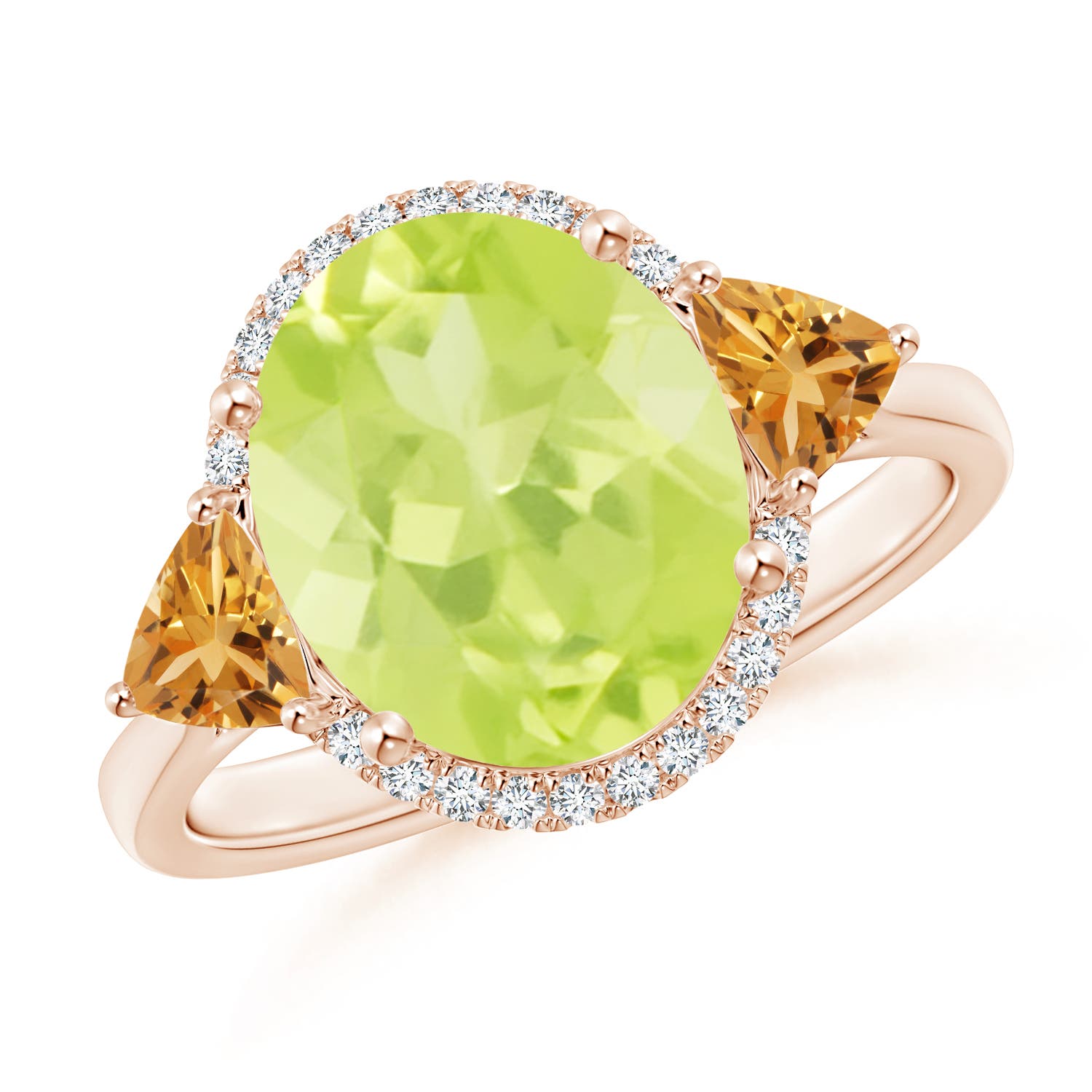 A - Peridot / 4.41 CT / 14 KT Rose Gold