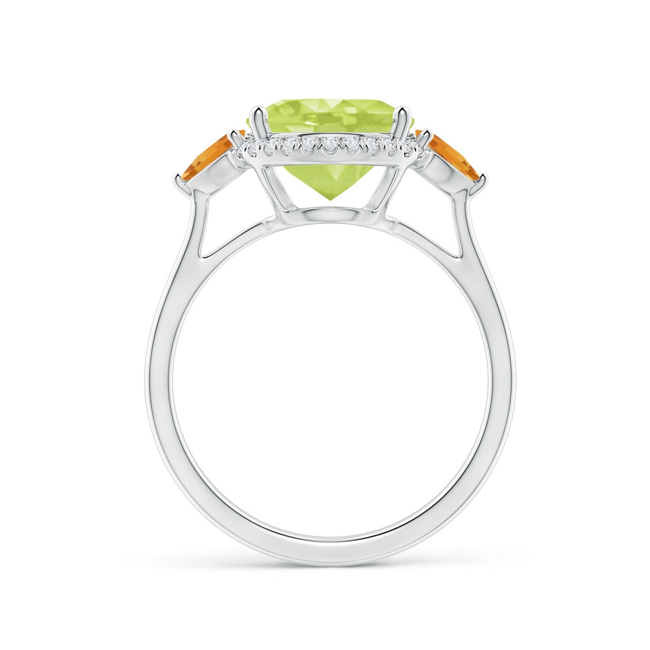 11x9mm A Oval Peridot & Trillion Citrine Cocktail Ring in White Gold side 199