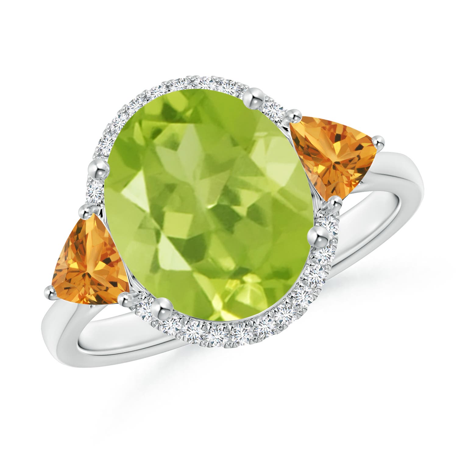 AA - Peridot / 4.41 CT / 14 KT White Gold