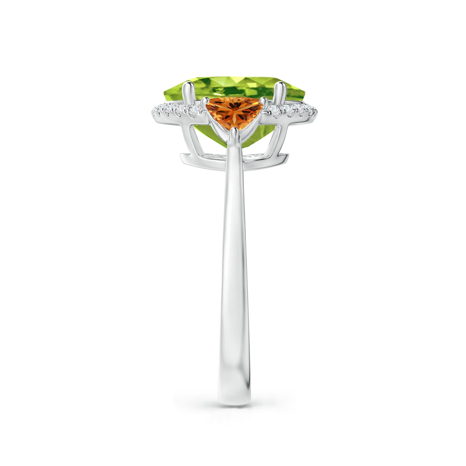 AAA - Peridot / 4.41 CT / 14 KT White Gold