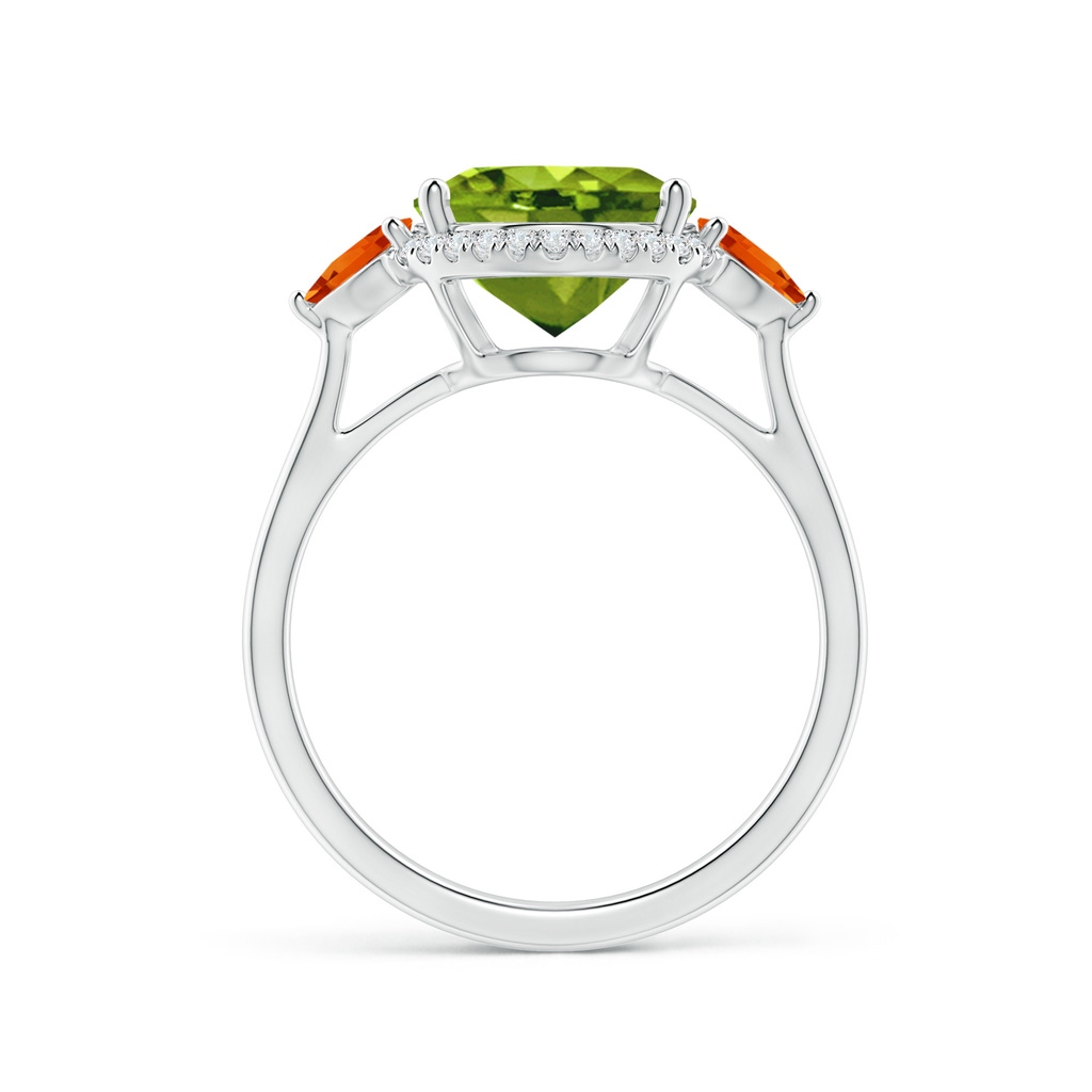 11x9mm AAAA Oval Peridot & Trillion Citrine Cocktail Ring in P950 Platinum - side 199