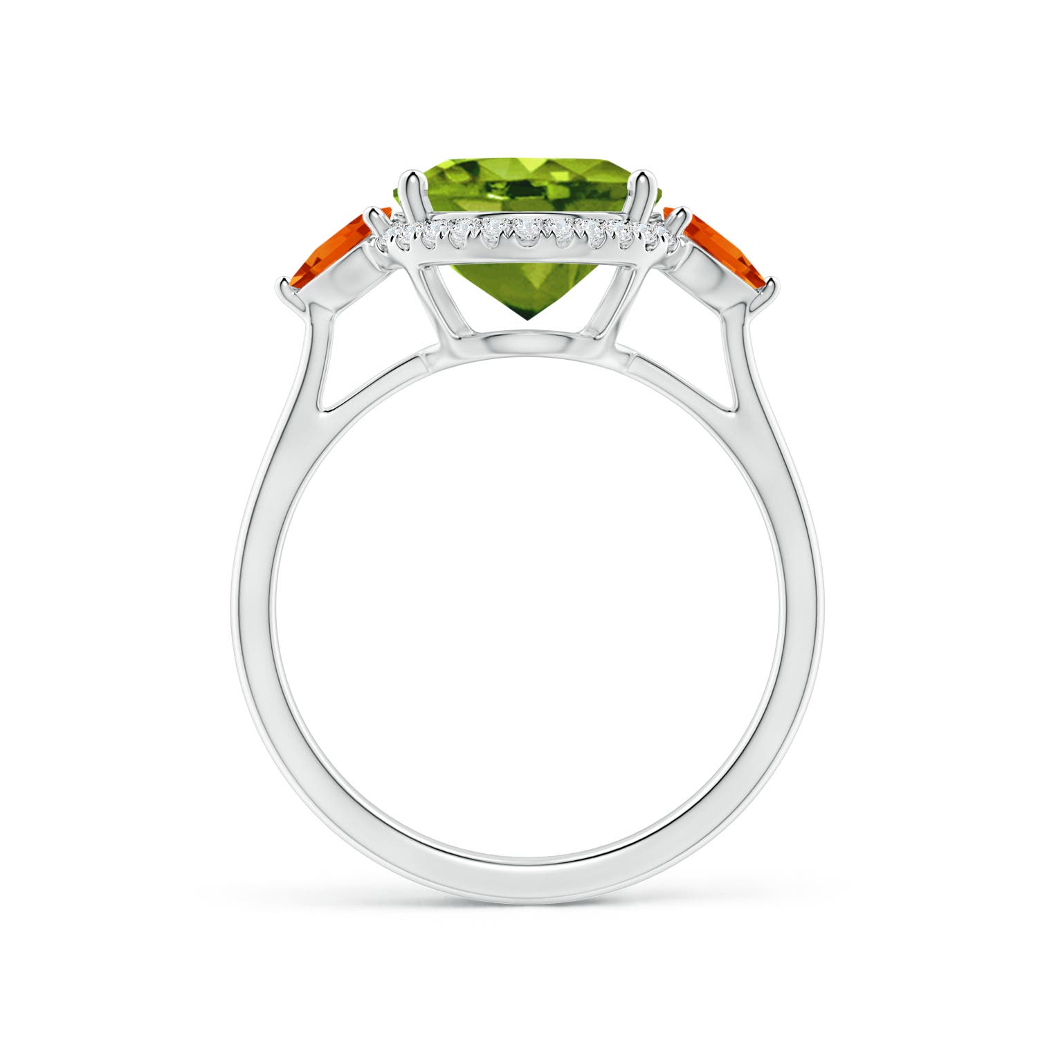 AAAA - Peridot / 4.41 CT / 14 KT White Gold