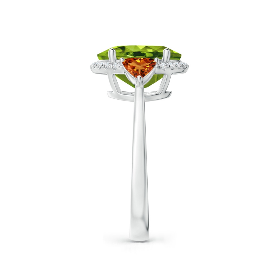 11x9mm AAAA Oval Peridot & Trillion Citrine Cocktail Ring in White Gold side 299