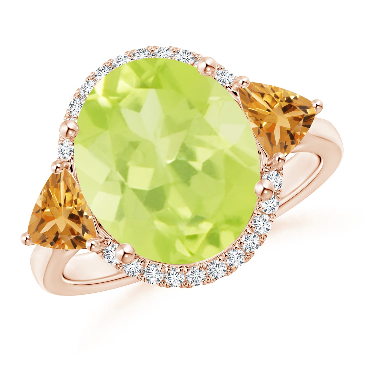 A - Peridot / 5.39 CT / 14 KT Rose Gold