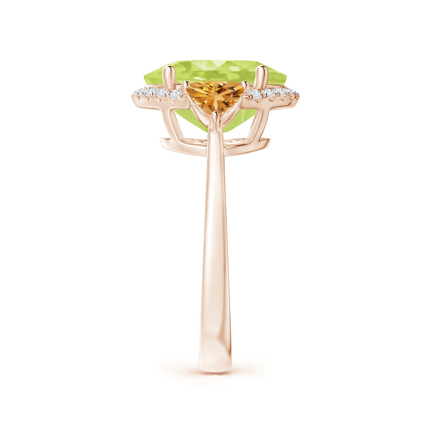 A - Peridot / 5.39 CT / 14 KT Rose Gold