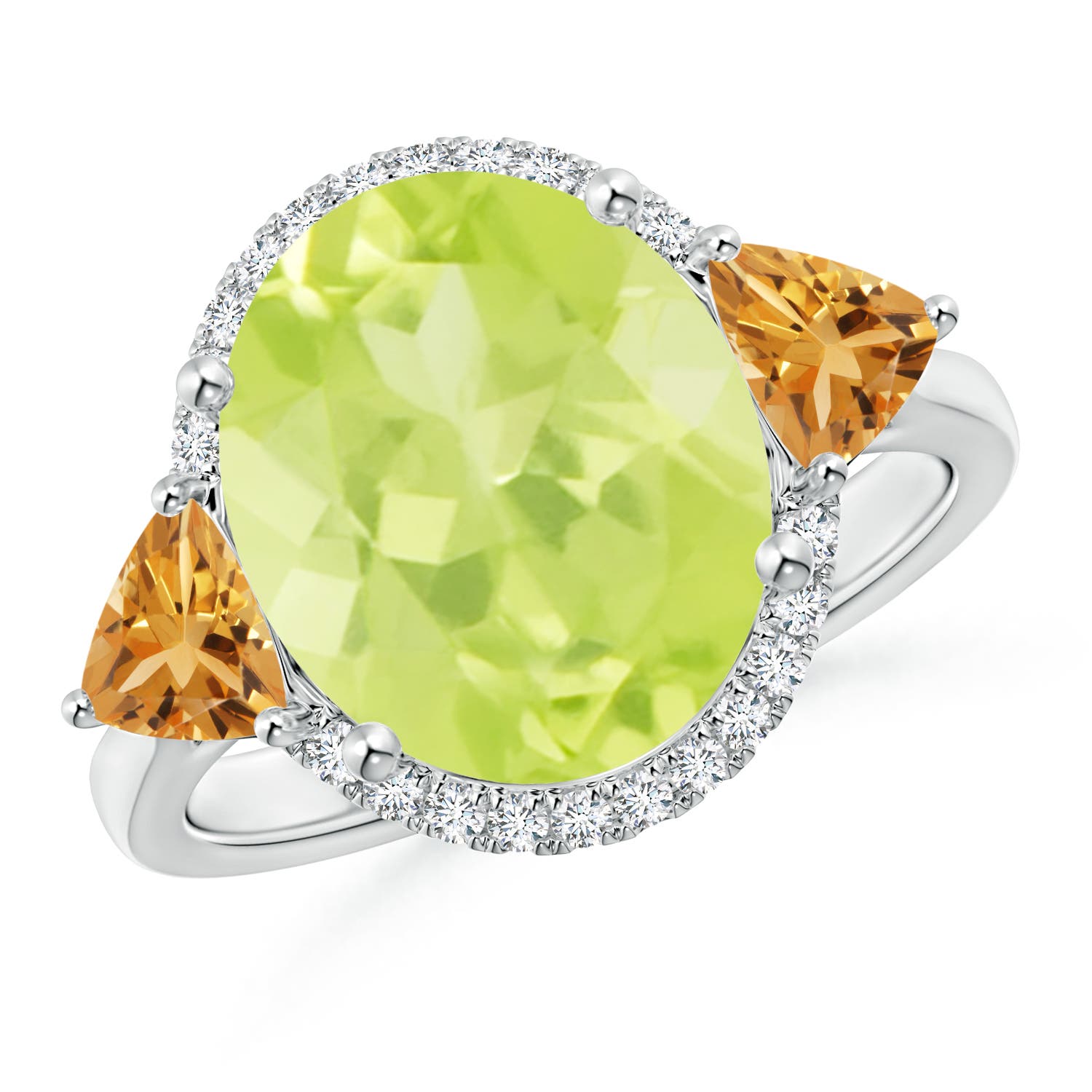 A - Peridot / 5.39 CT / 14 KT White Gold