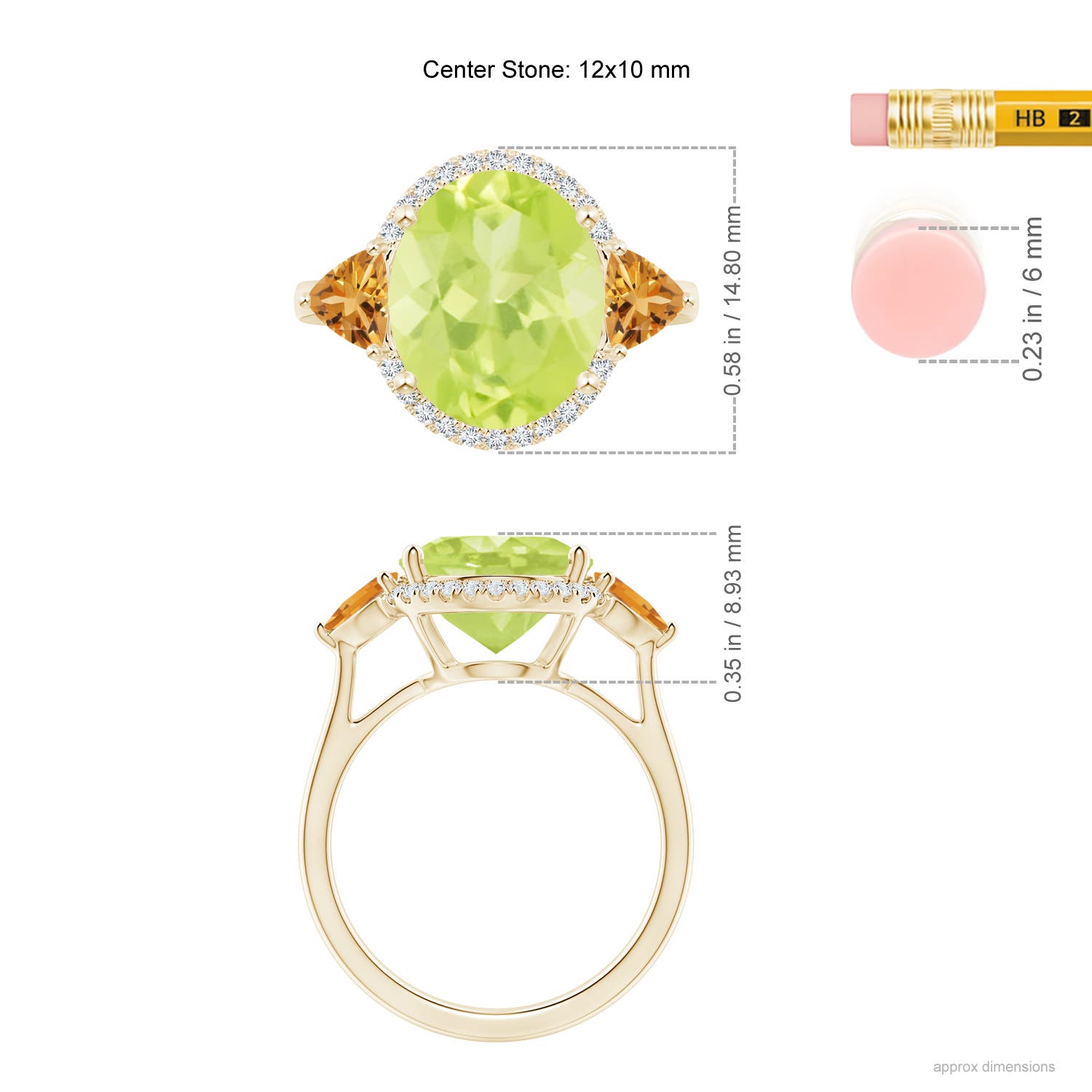 A - Peridot / 5.39 CT / 14 KT Yellow Gold