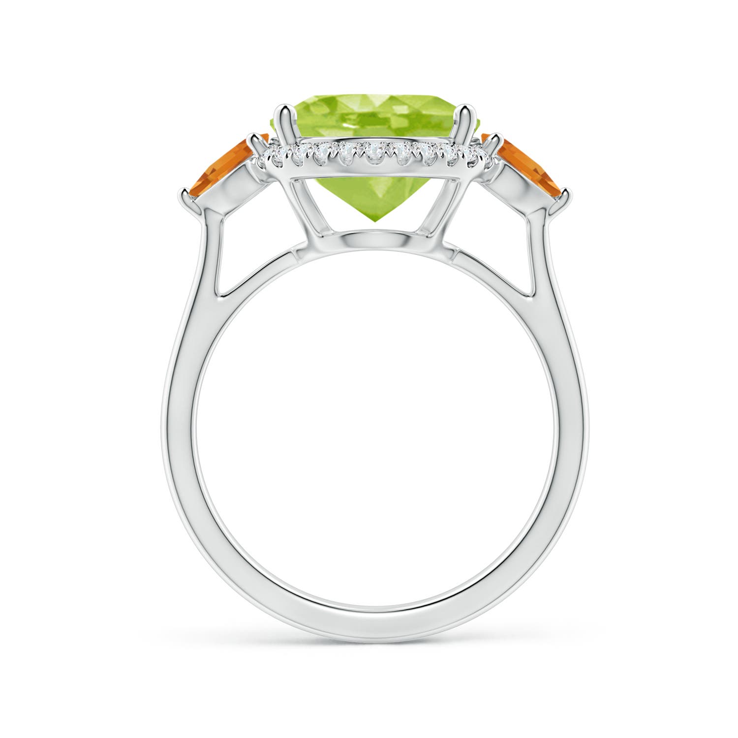 AA - Peridot / 5.39 CT / 14 KT White Gold