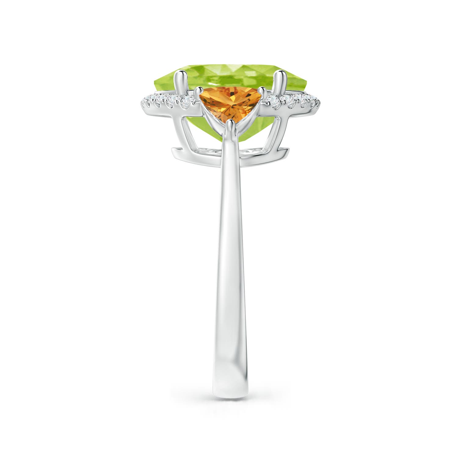 AA - Peridot / 5.39 CT / 14 KT White Gold