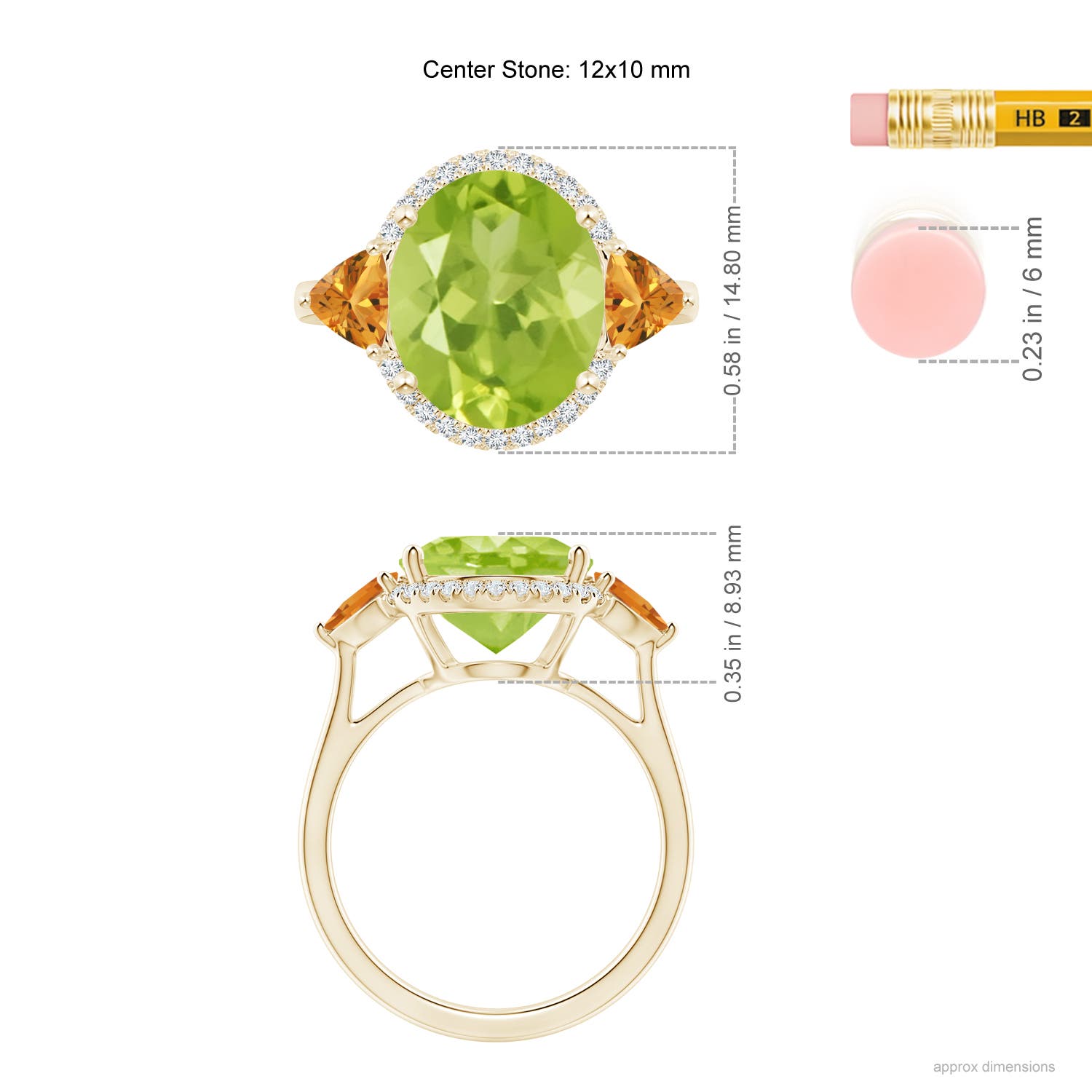 AA - Peridot / 5.39 CT / 14 KT Yellow Gold