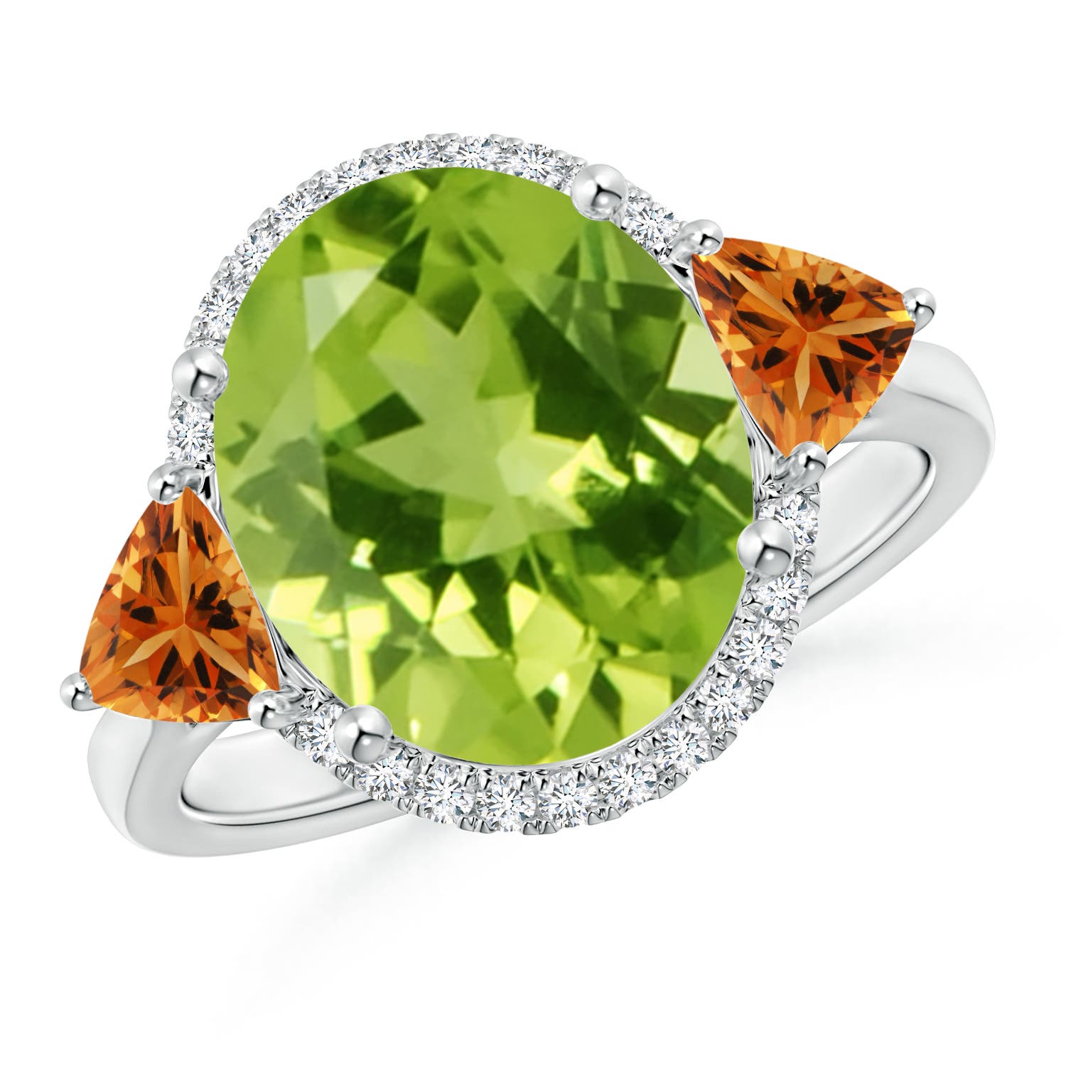 AAA - Peridot / 5.39 CT / 14 KT White Gold