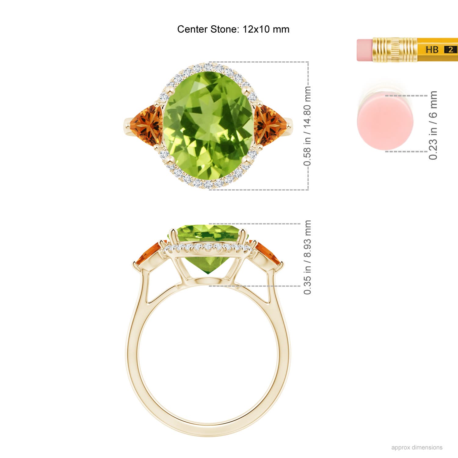 AAA - Peridot / 5.39 CT / 14 KT Yellow Gold