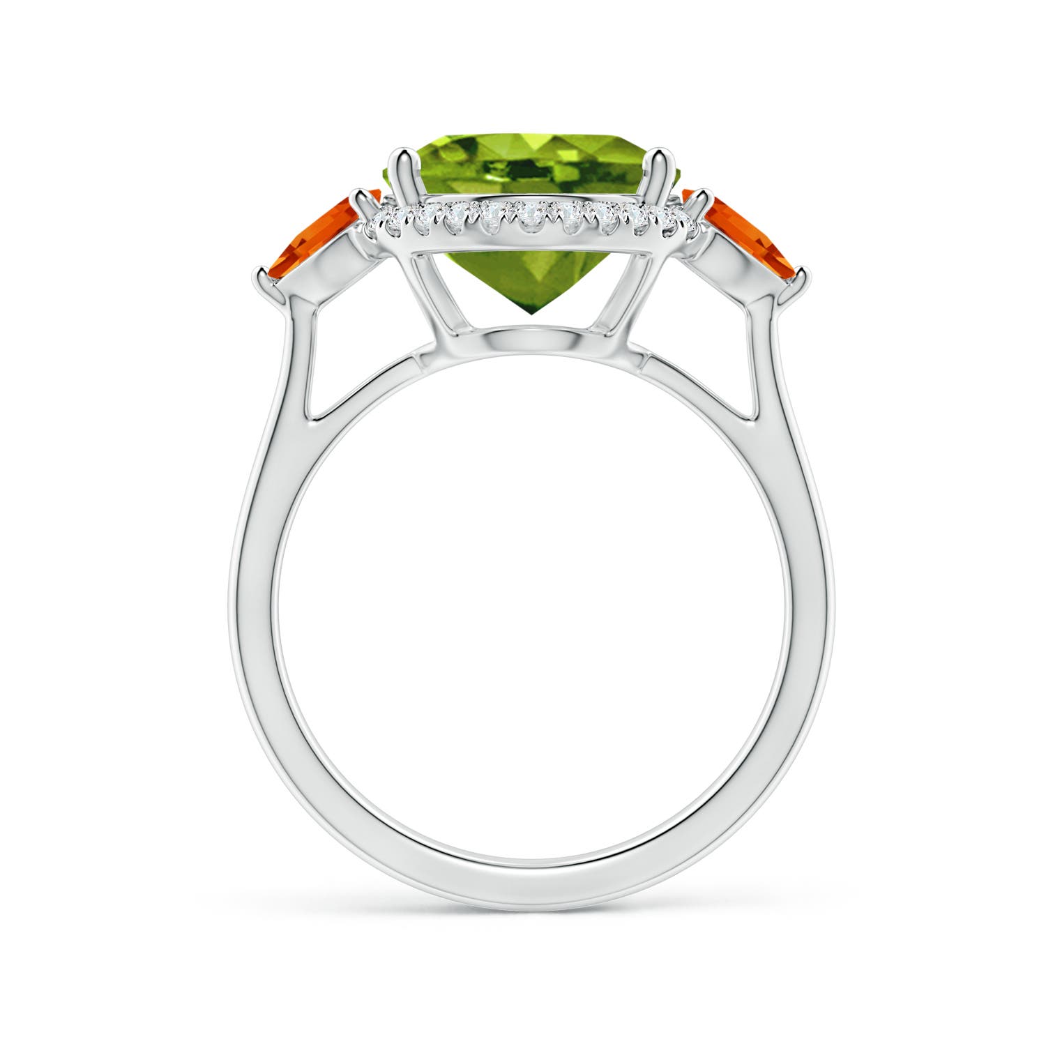 AAAA - Peridot / 5.39 CT / 14 KT White Gold