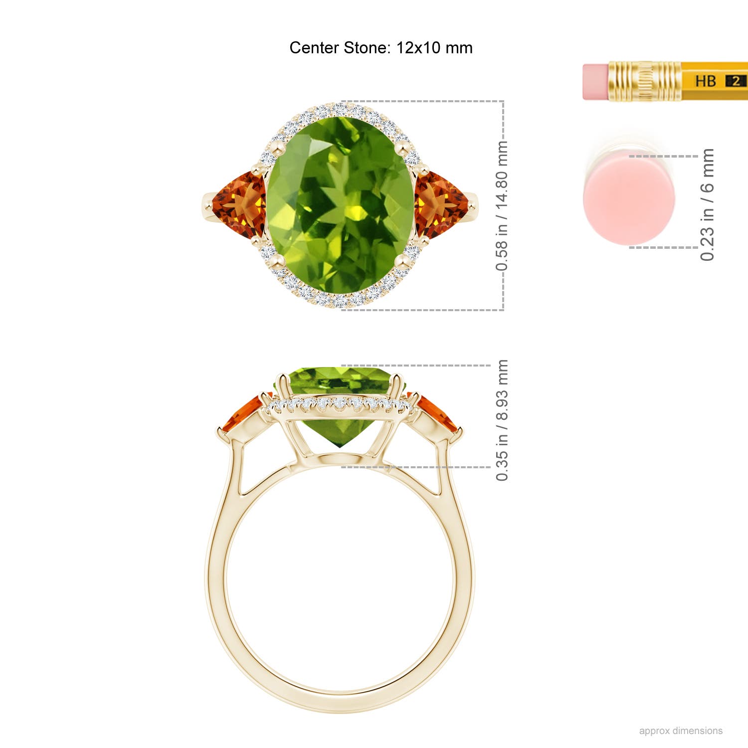 AAAA - Peridot / 5.39 CT / 14 KT Yellow Gold