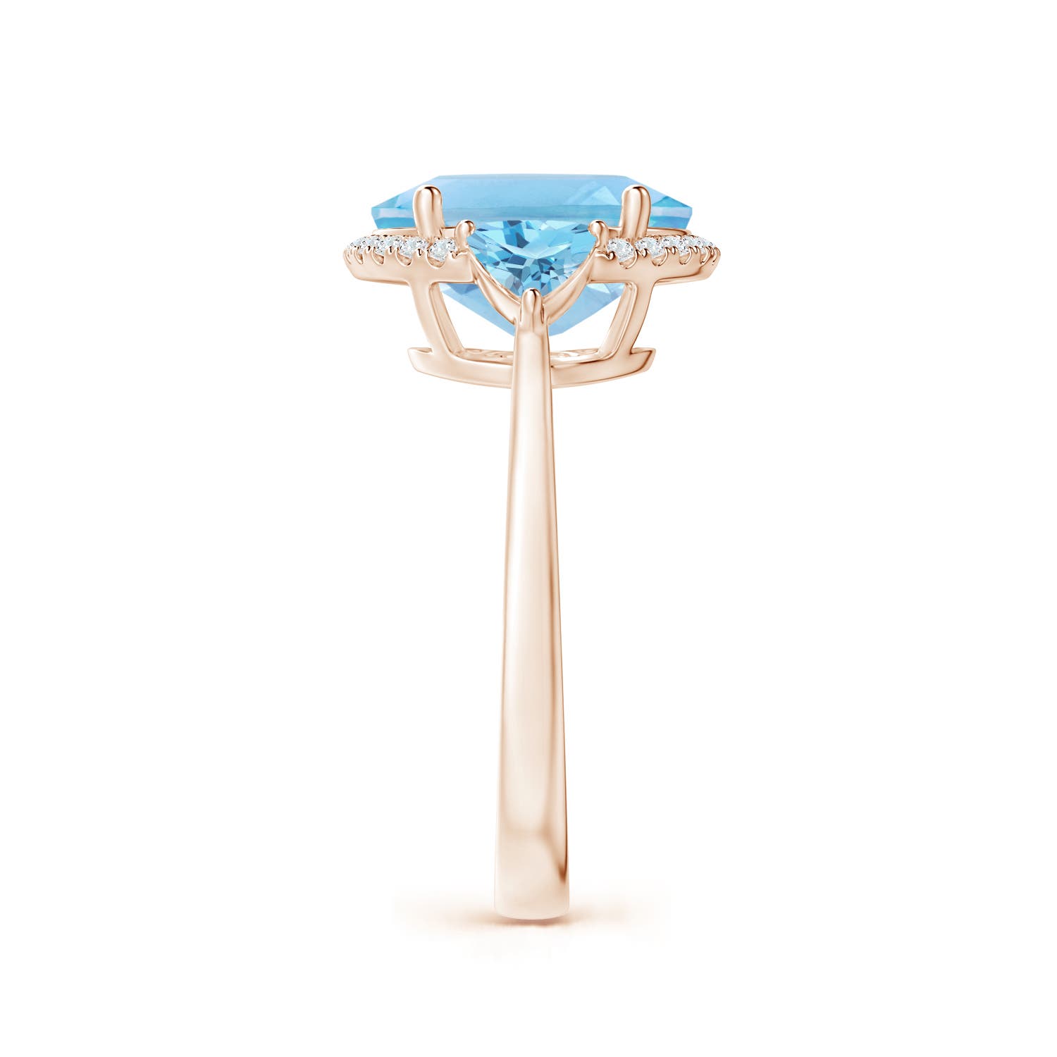 A - Swiss Blue Topaz / 5.39 CT / 14 KT Rose Gold