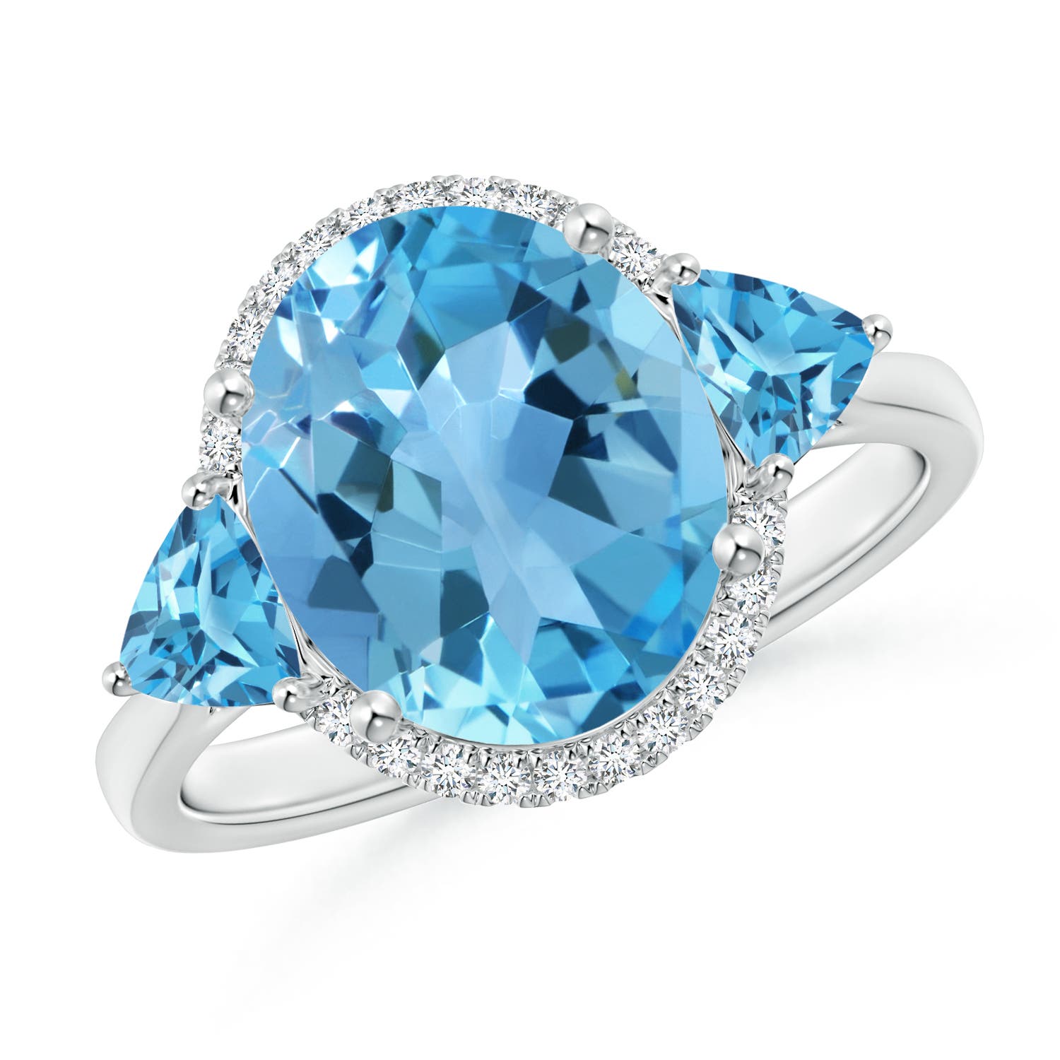 AA - Swiss Blue Topaz / 5.39 CT / 14 KT White Gold