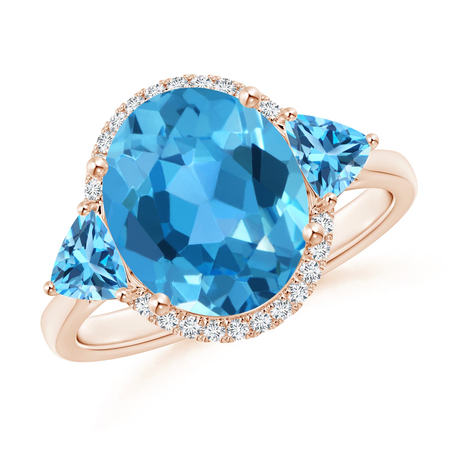 AAA - Swiss Blue Topaz / 5.39 CT / 14 KT Rose Gold