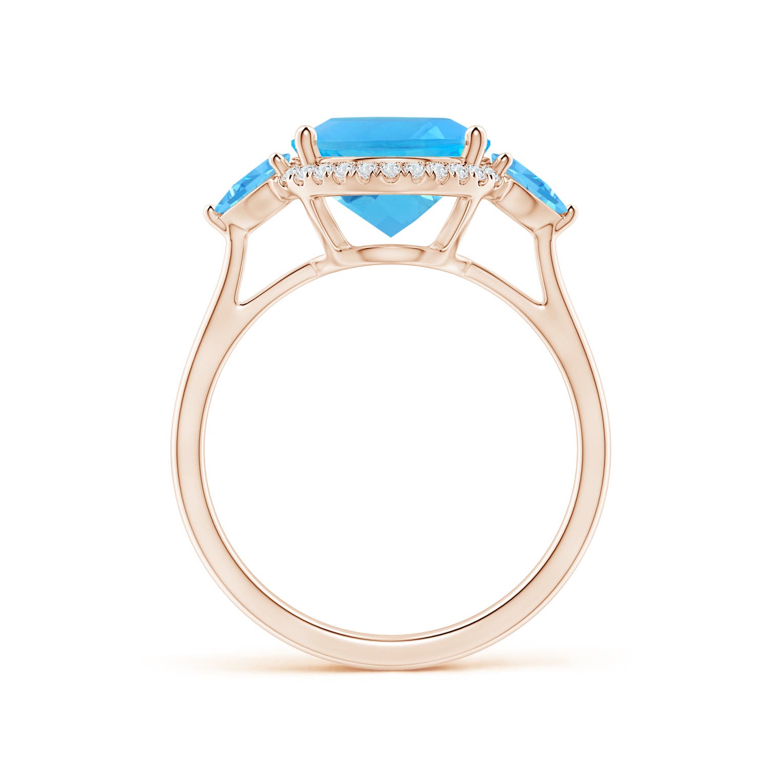 AAA - Swiss Blue Topaz / 5.39 CT / 14 KT Rose Gold