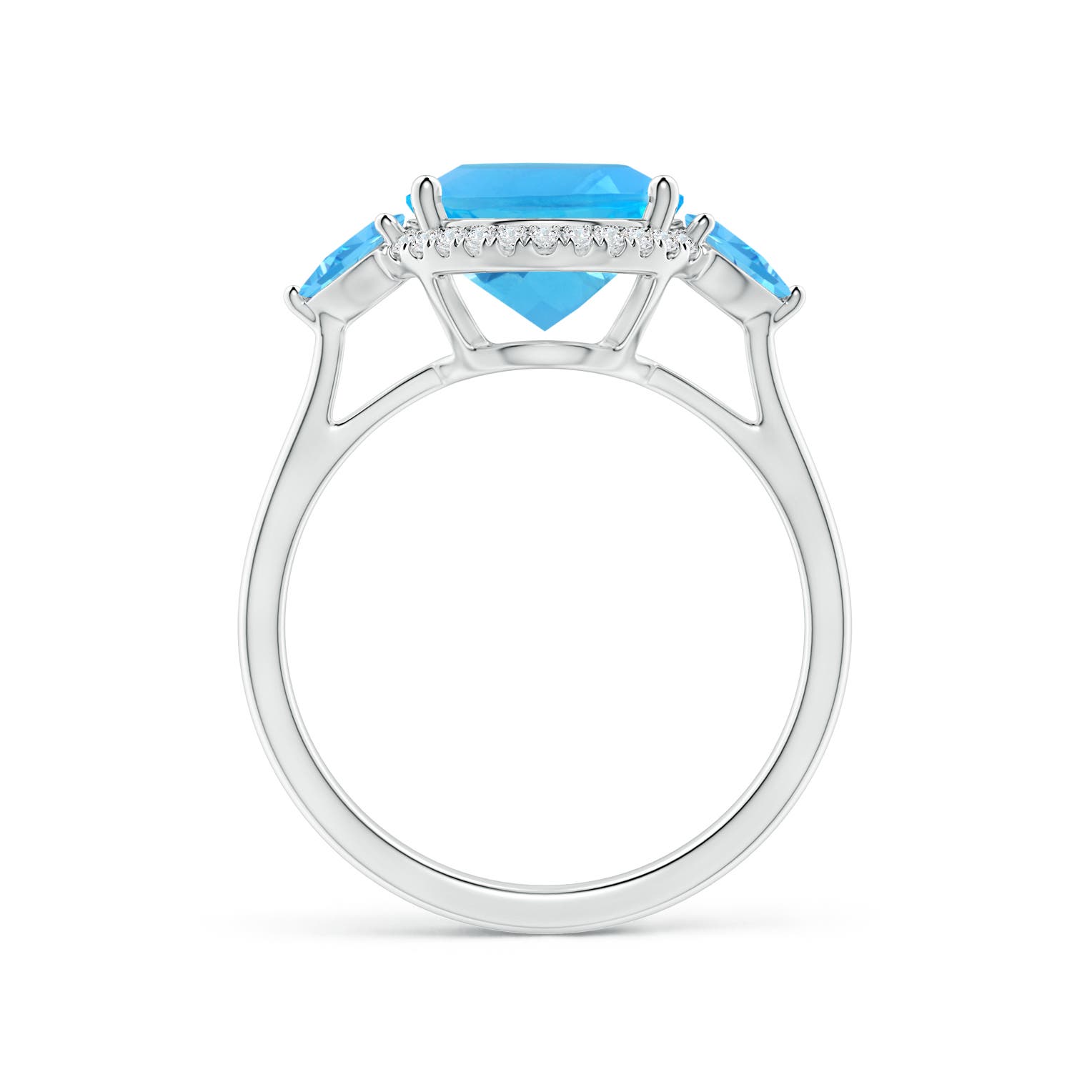 AAA - Swiss Blue Topaz / 5.39 CT / 14 KT White Gold