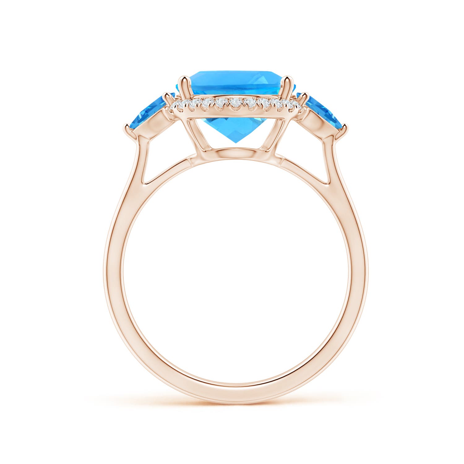 AAAA - Swiss Blue Topaz / 5.39 CT / 14 KT Rose Gold