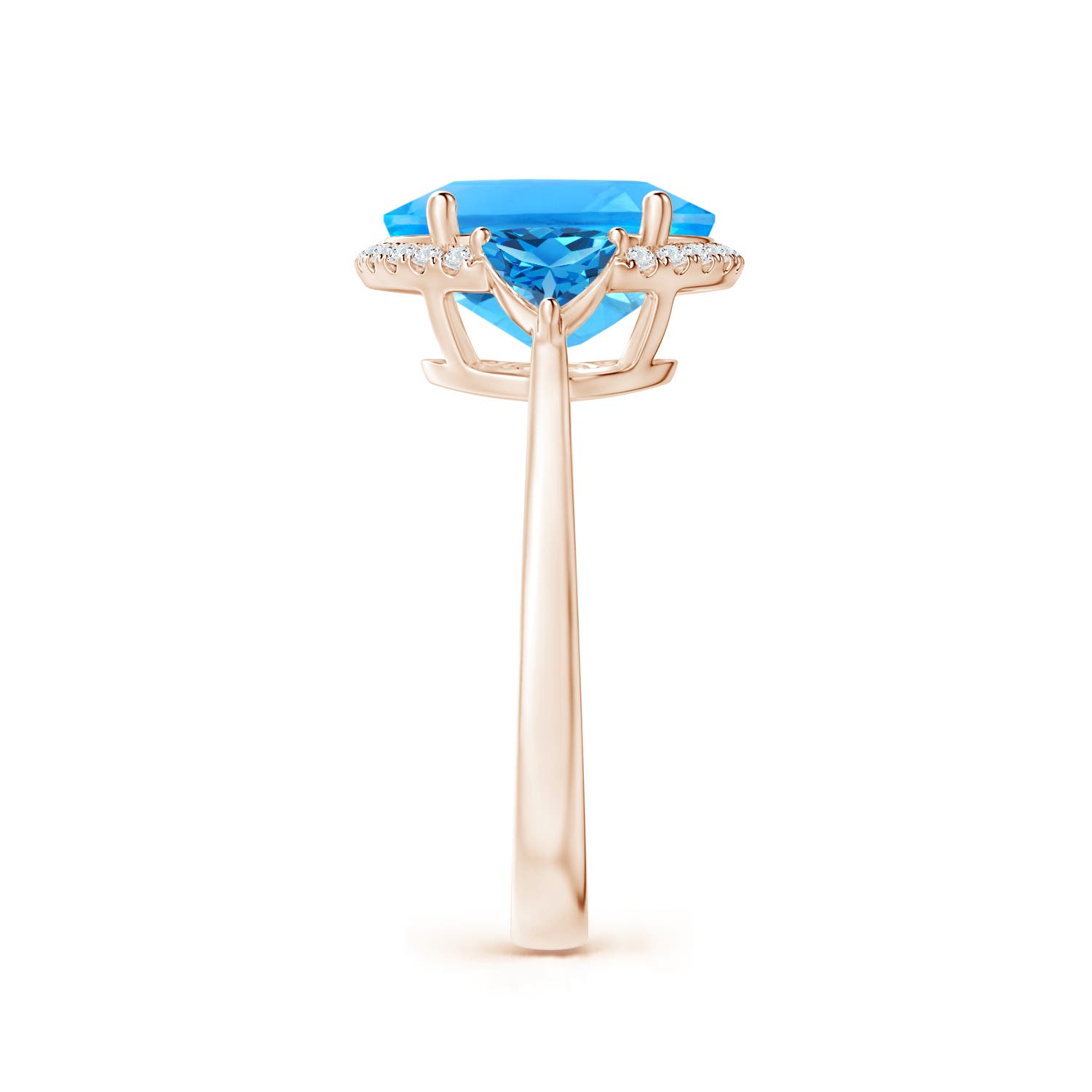 AAAA - Swiss Blue Topaz / 5.39 CT / 14 KT Rose Gold