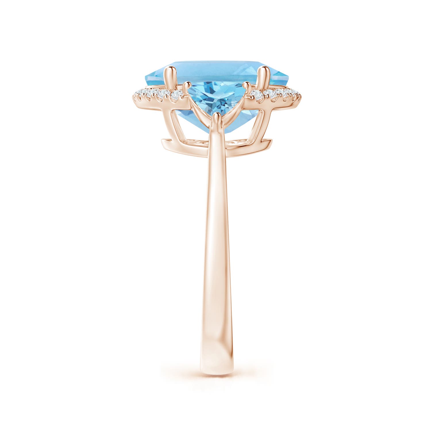 A - Swiss Blue Topaz / 6.73 CT / 14 KT Rose Gold