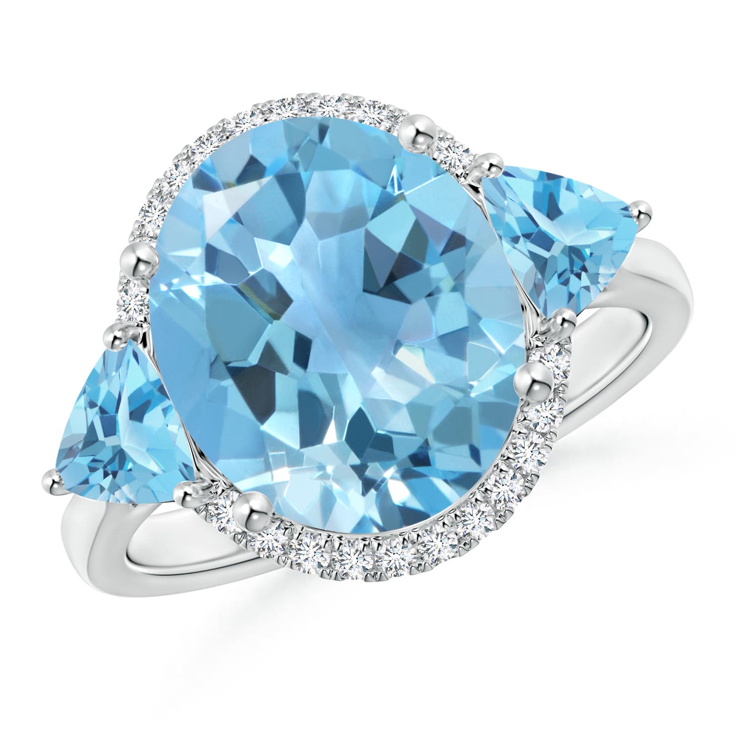 A - Swiss Blue Topaz / 6.73 CT / 14 KT White Gold