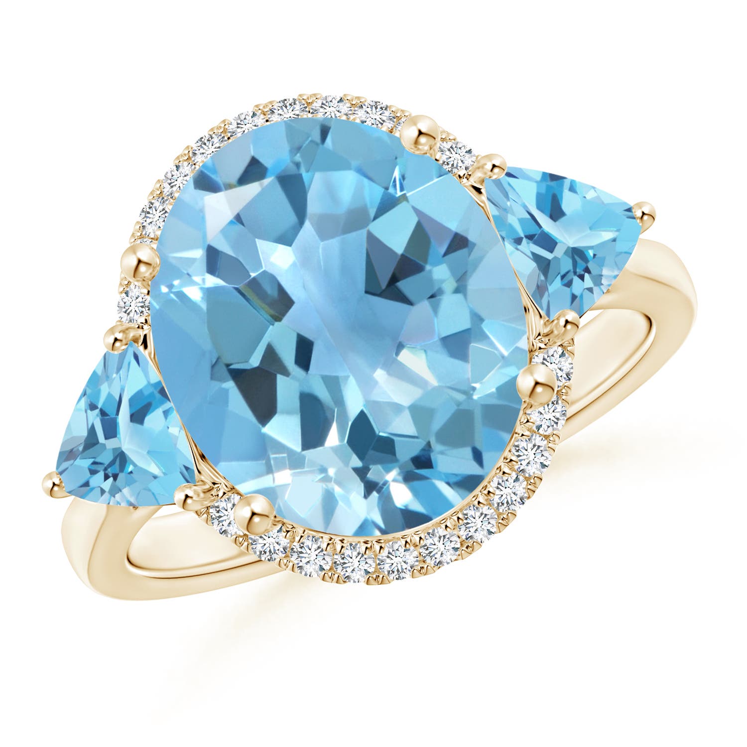 A - Swiss Blue Topaz / 6.73 CT / 14 KT Yellow Gold