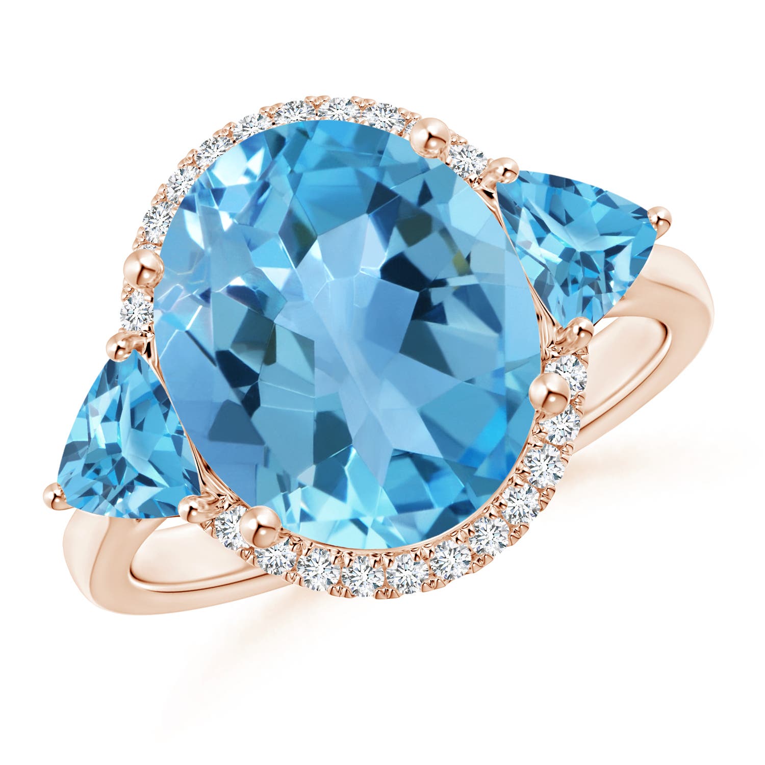 AA - Swiss Blue Topaz / 6.73 CT / 14 KT Rose Gold