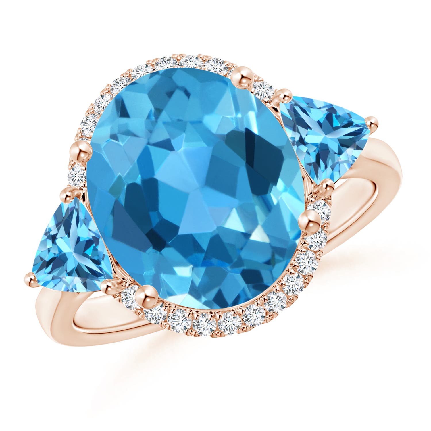 AAA - Swiss Blue Topaz / 6.73 CT / 14 KT Rose Gold