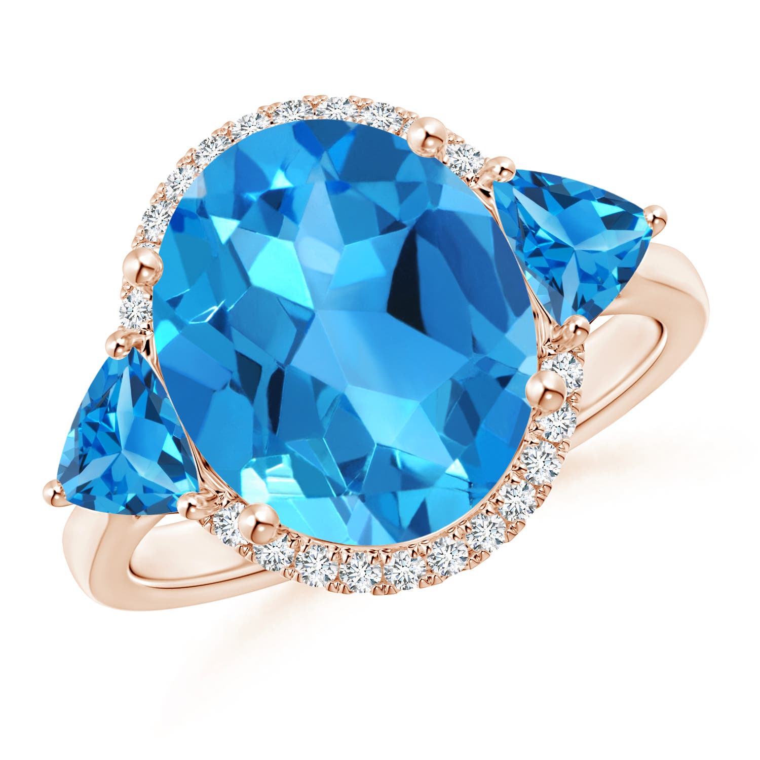 AAAA - Swiss Blue Topaz / 6.73 CT / 14 KT Rose Gold