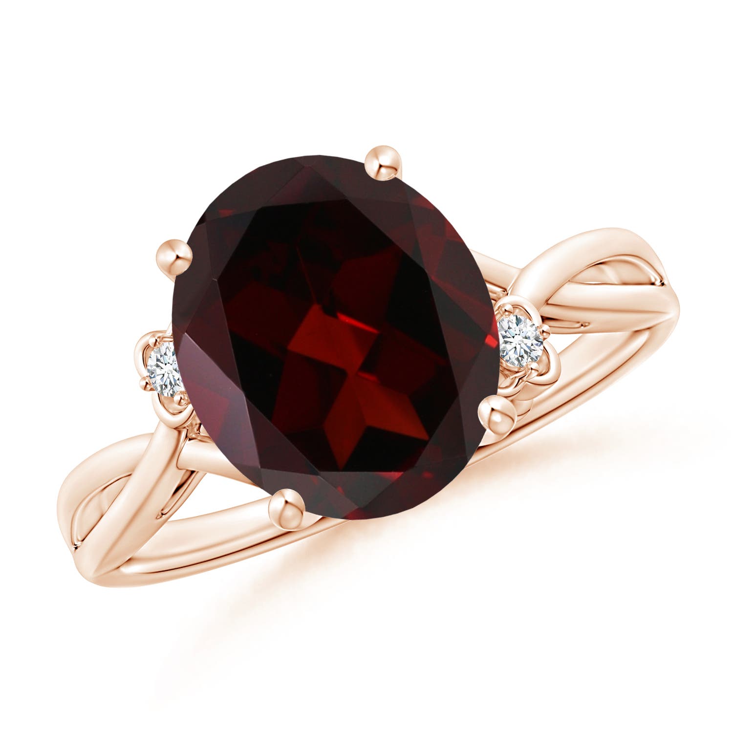 A - Garnet / 4.24 CT / 14 KT Rose Gold