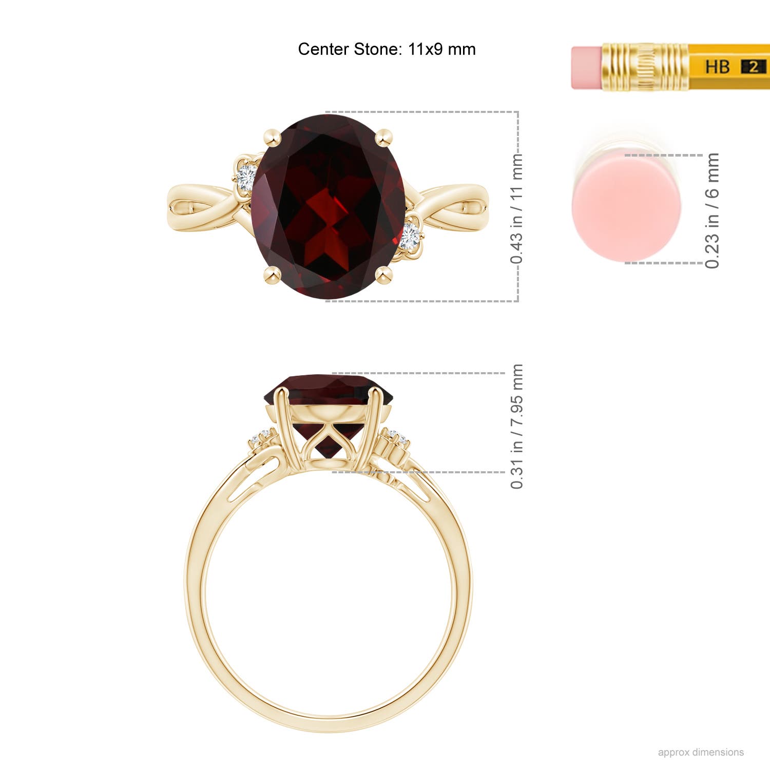 A - Garnet / 4.24 CT / 14 KT Yellow Gold