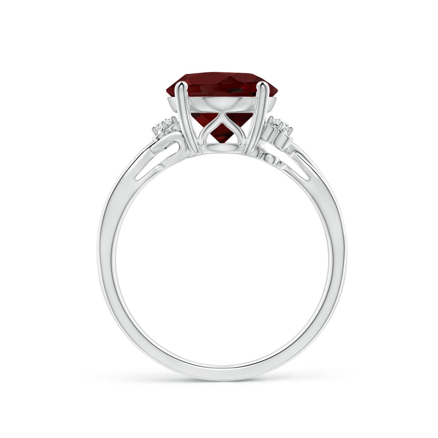 AAA - Garnet / 4.24 CT / 14 KT White Gold