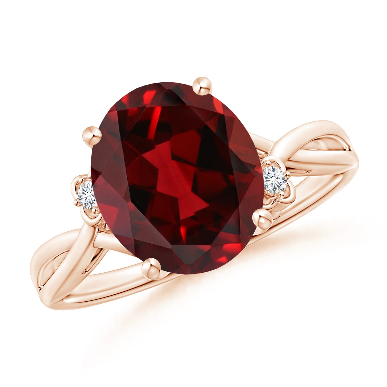 AAAA - Garnet / 4.24 CT / 14 KT Rose Gold