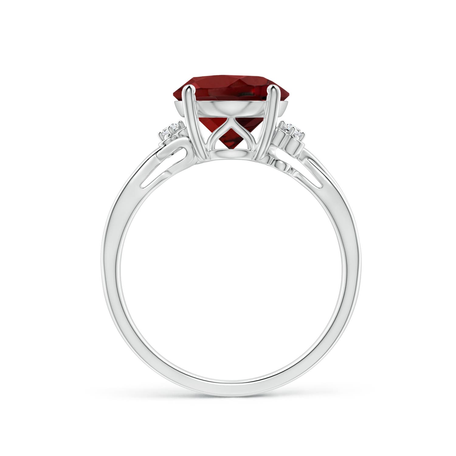 AAAA - Garnet / 4.24 CT / 14 KT White Gold