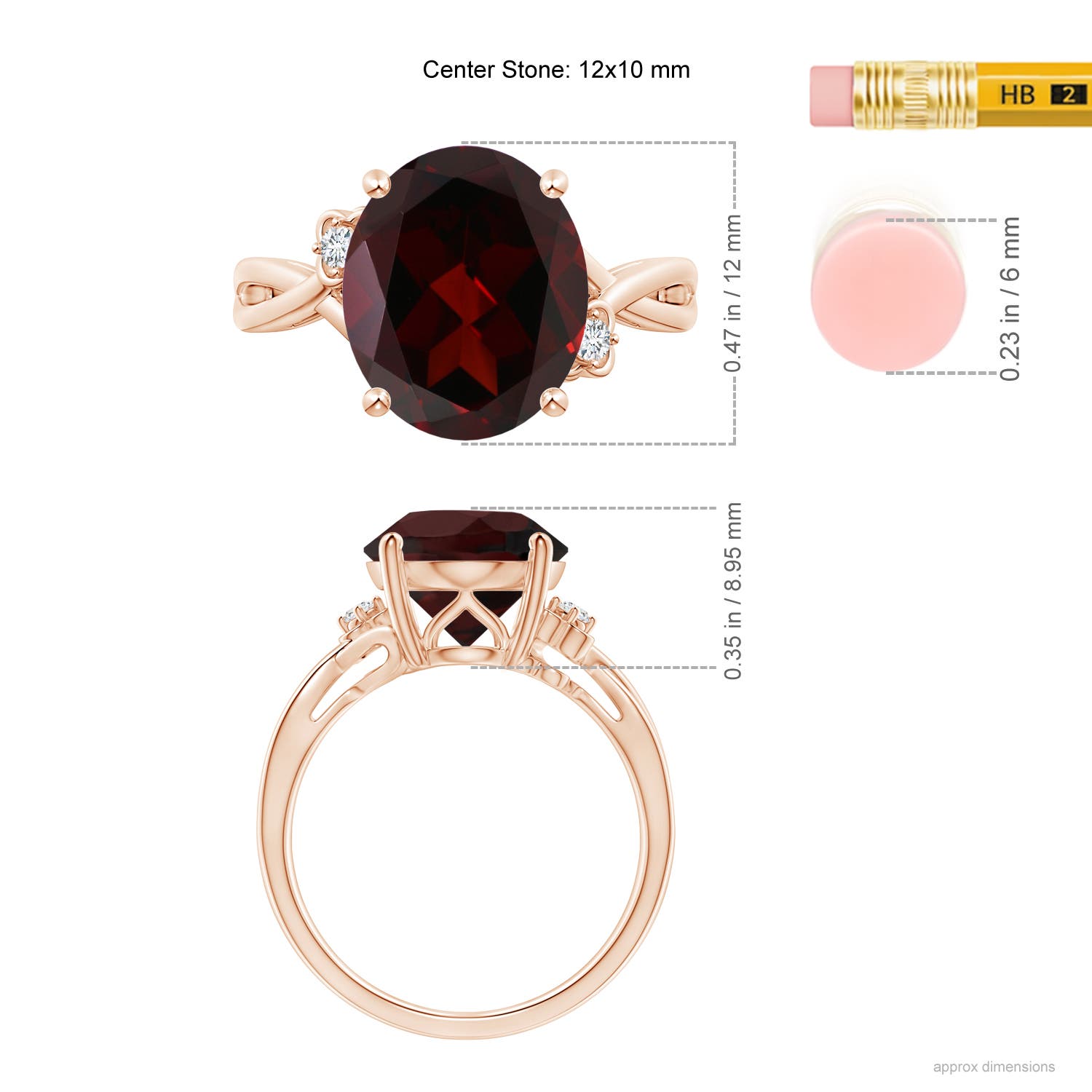 A - Garnet / 5.2 CT / 14 KT Rose Gold