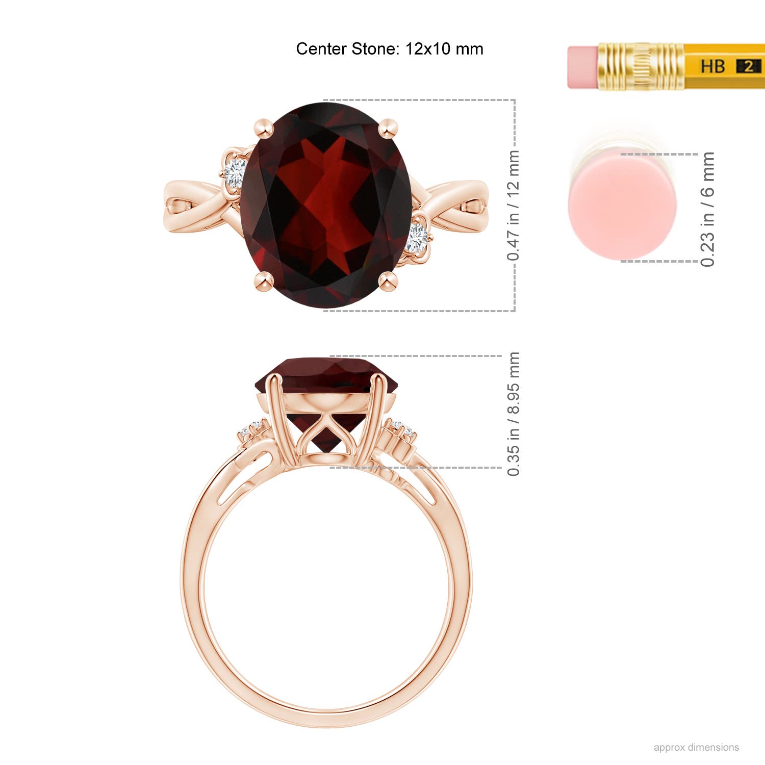 AA - Garnet / 5.2 CT / 14 KT Rose Gold